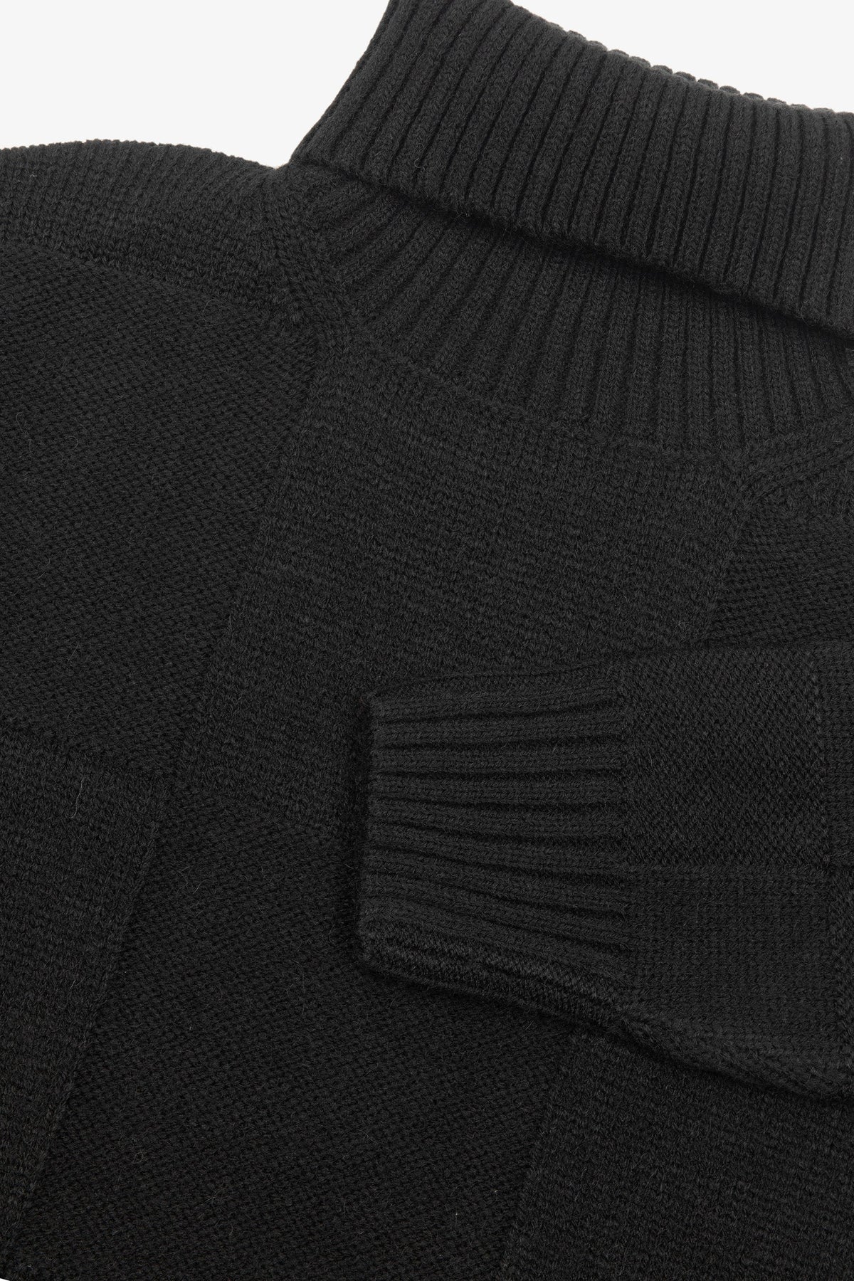 Maglia dolcevita a quadri nera-Dan John
