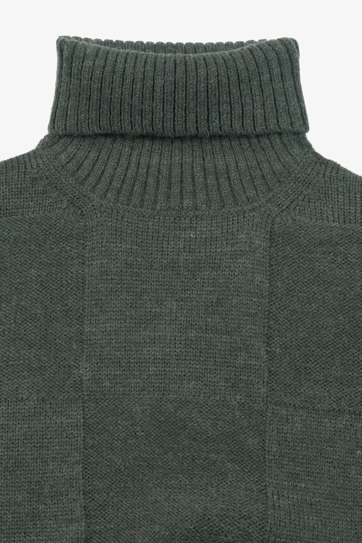 Maglia dolcevita a quadri verde-Dan John