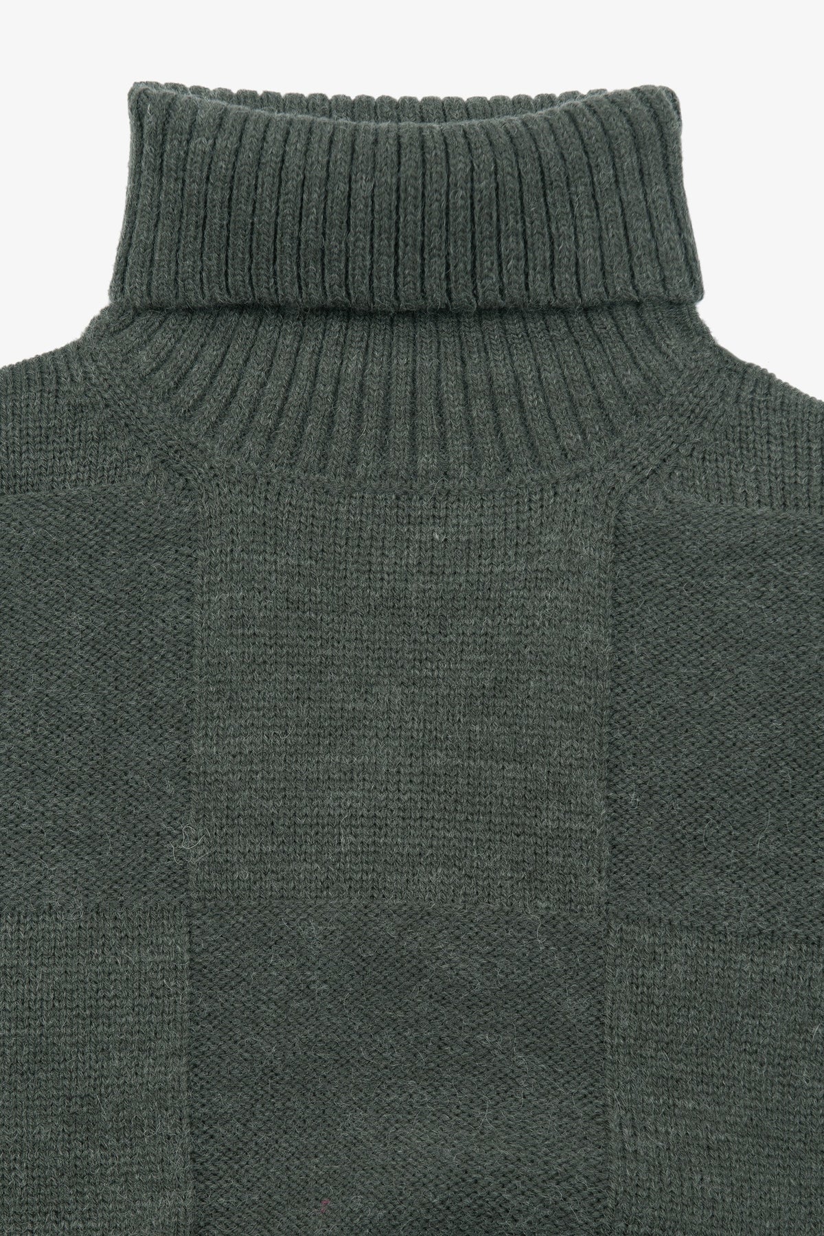 Maglia dolcevita a quadri verde-Dan John