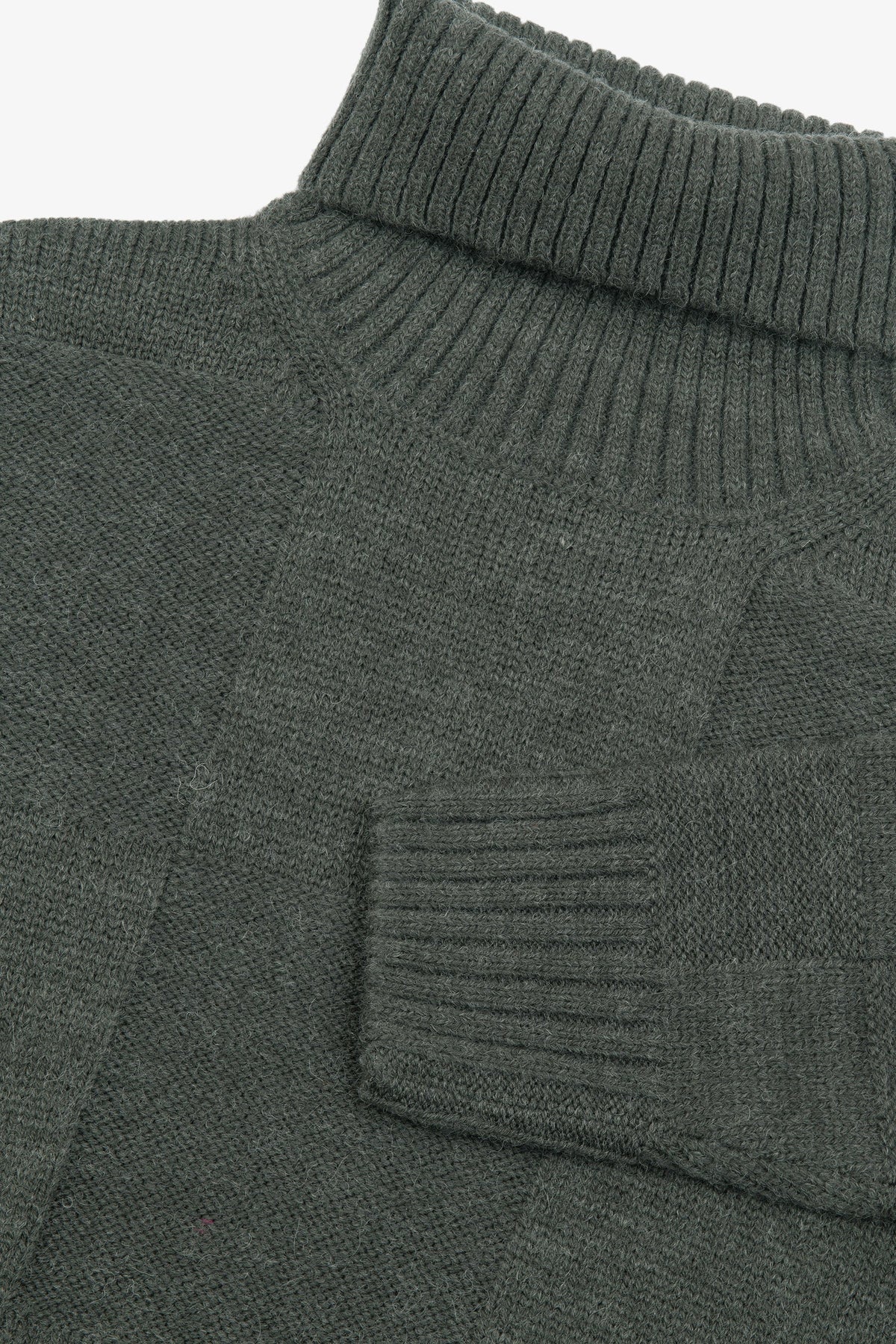 Maglia dolcevita a quadri verde-Dan John