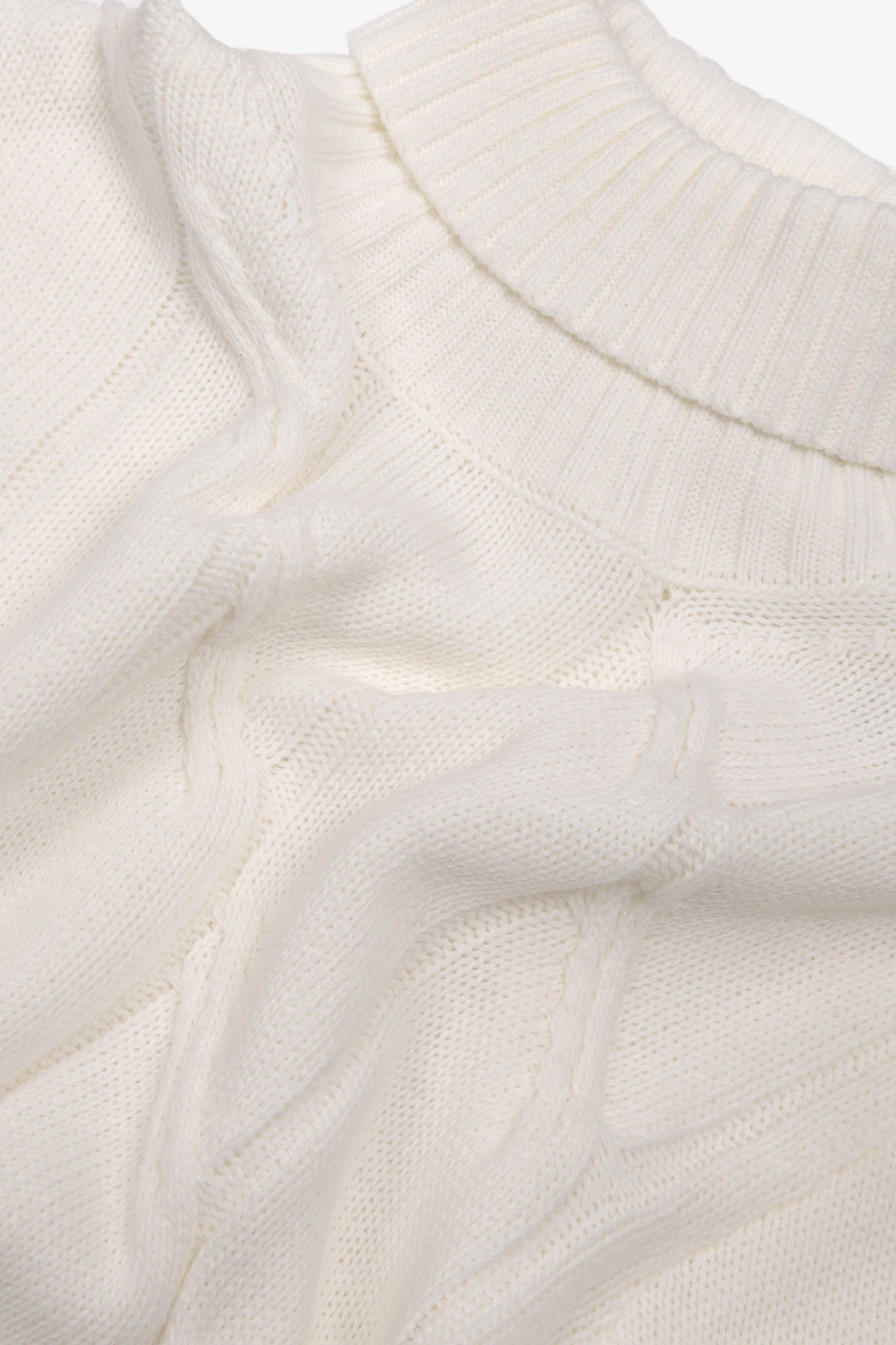 Maglia dolcevita a trecce panna-Dan John