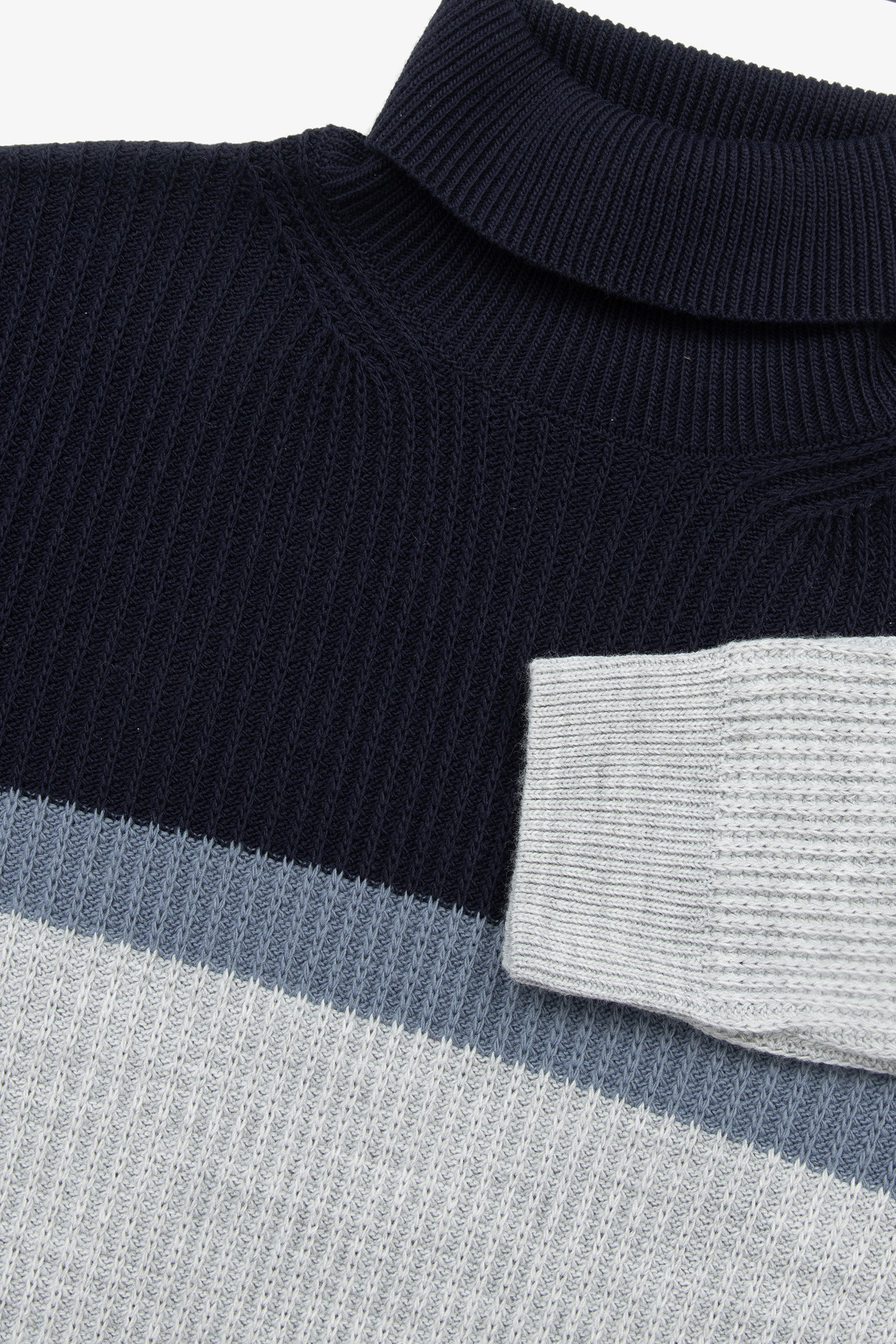 Maglia dolcevita riga fina grigio-Dan John