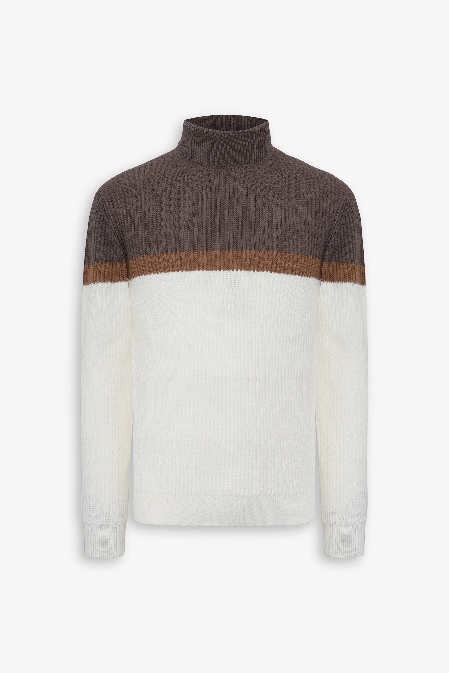 Maglia dolcevita riga fina panna-Dan John