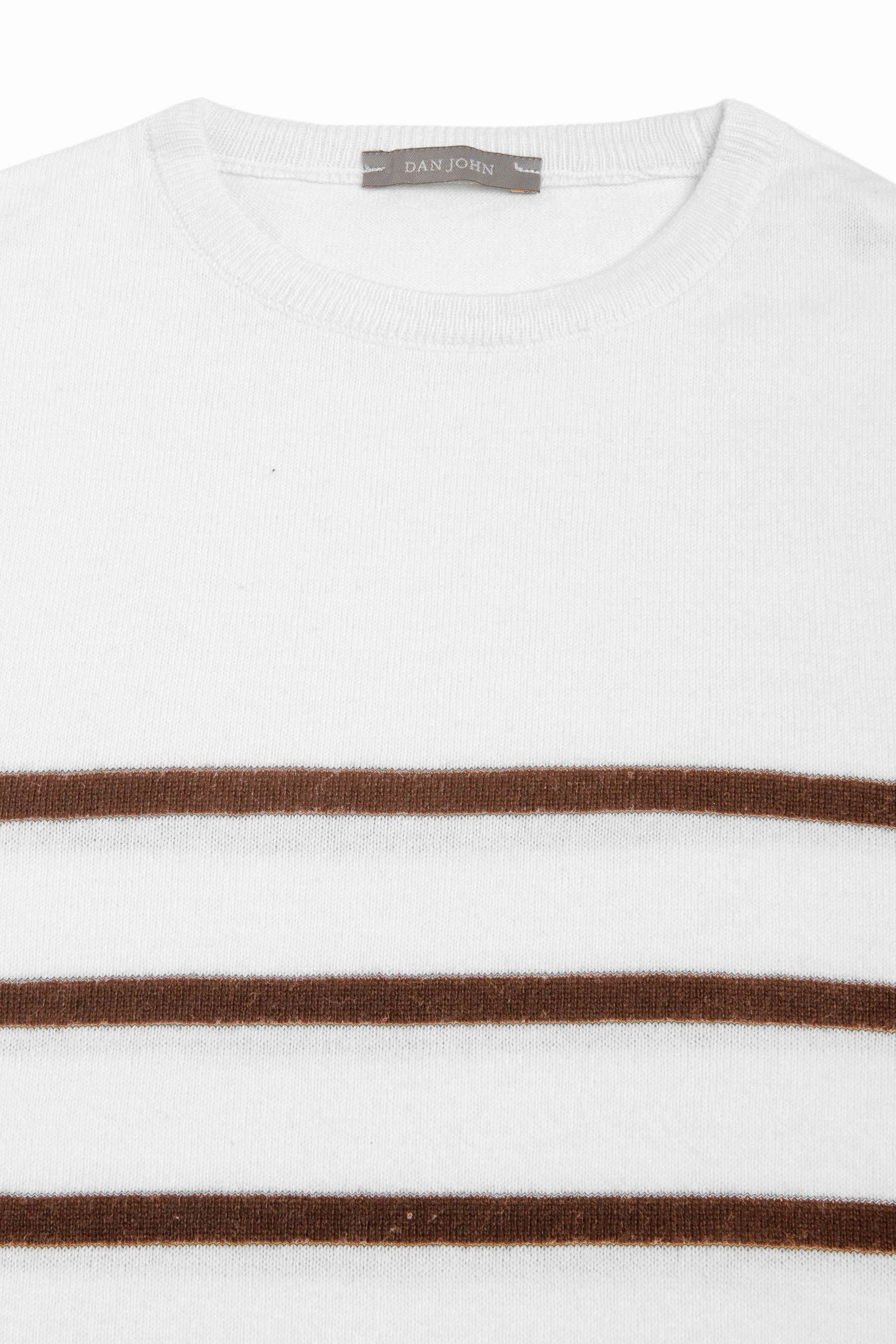 Maglia girocollo a righe biscotto-Dan John
