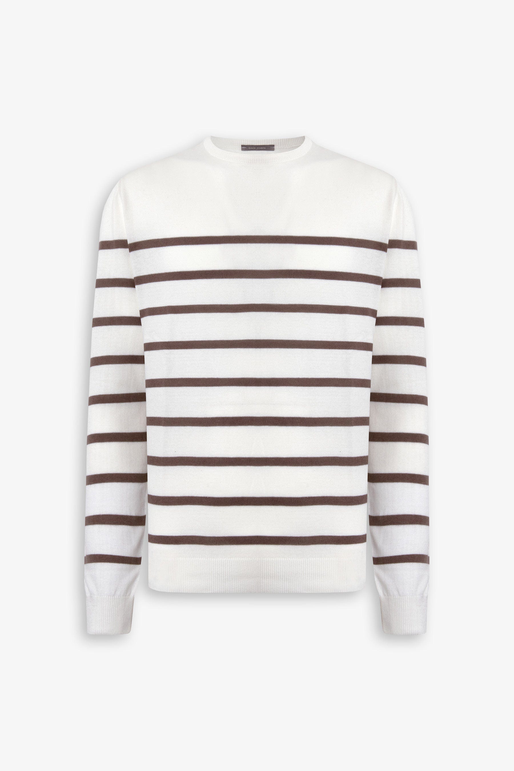Maglia girocollo a righe biscotto-Dan John