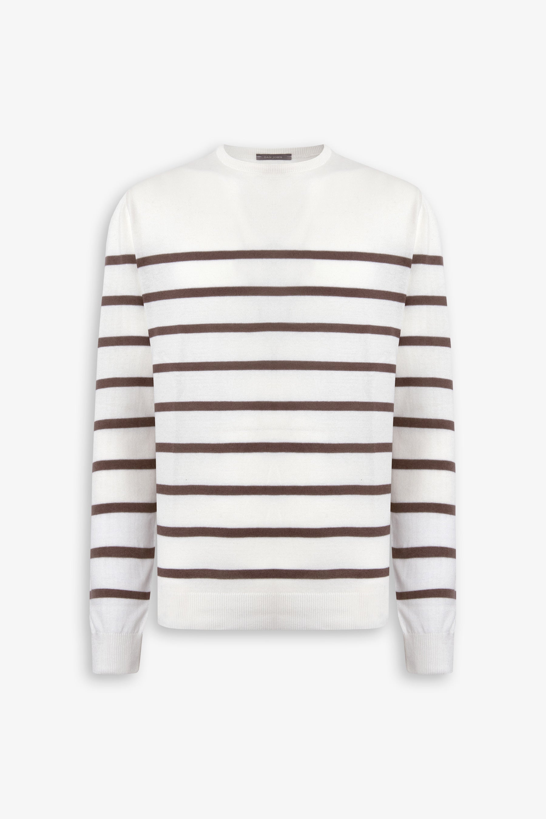 Maglia girocollo a righe biscotto-Dan John
