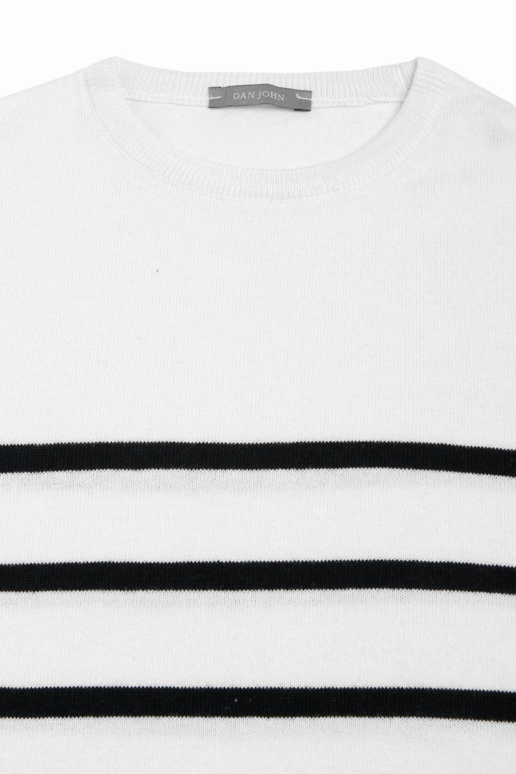 Maglia girocollo a righe blu-Dan John