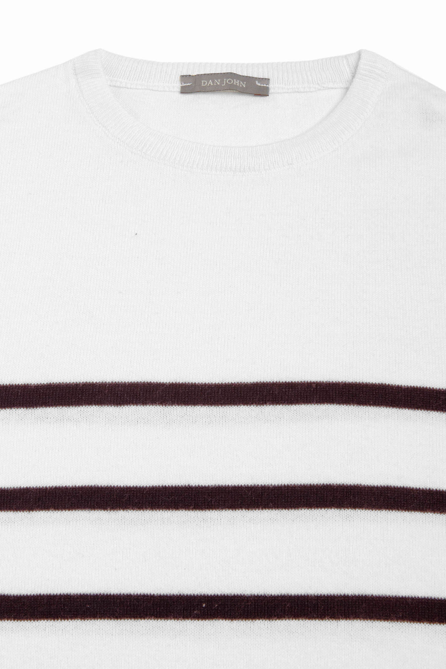Maglia girocollo a righe melanzana-Dan John