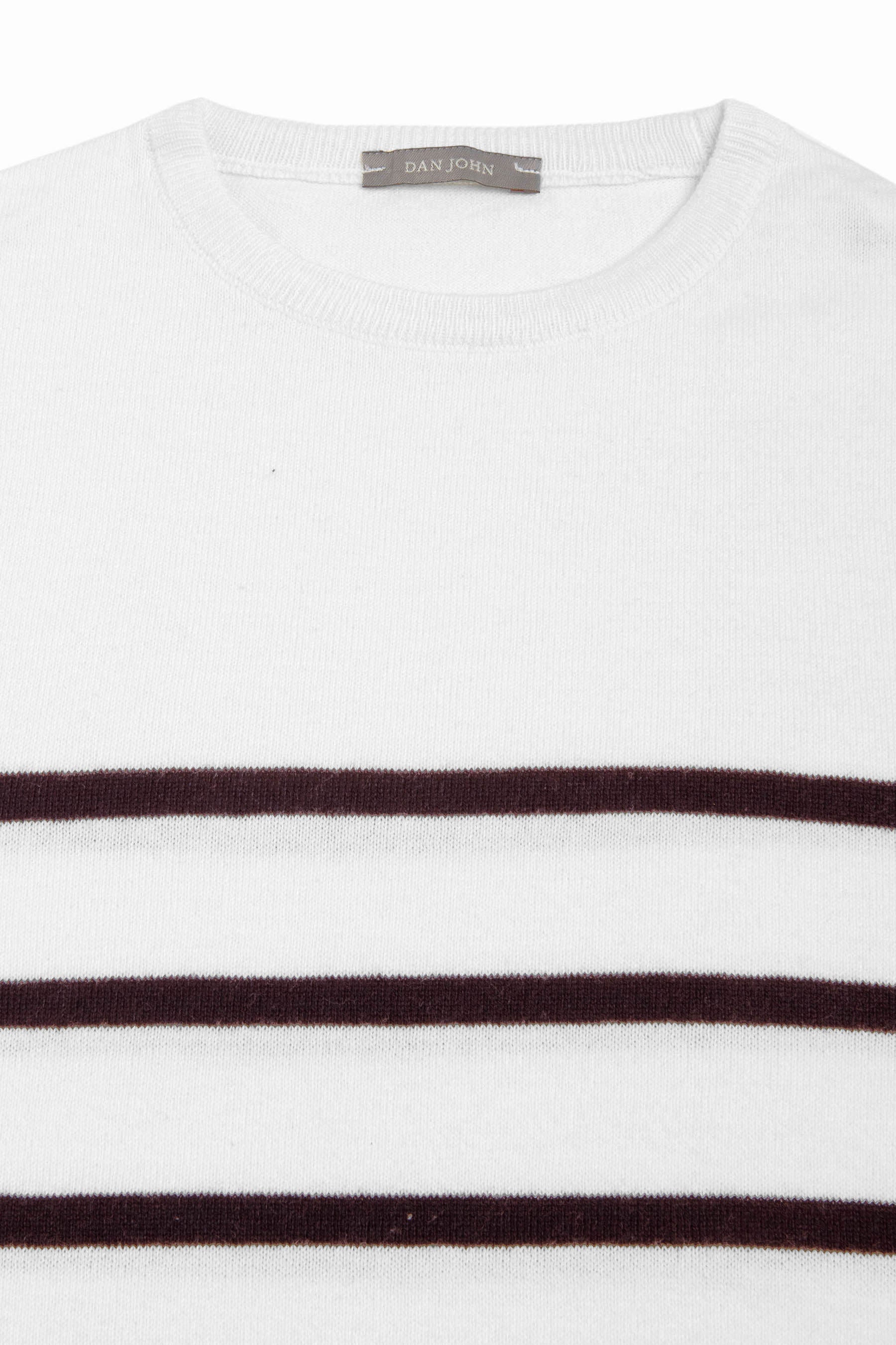 Maglia girocollo a righe melanzana-Dan John