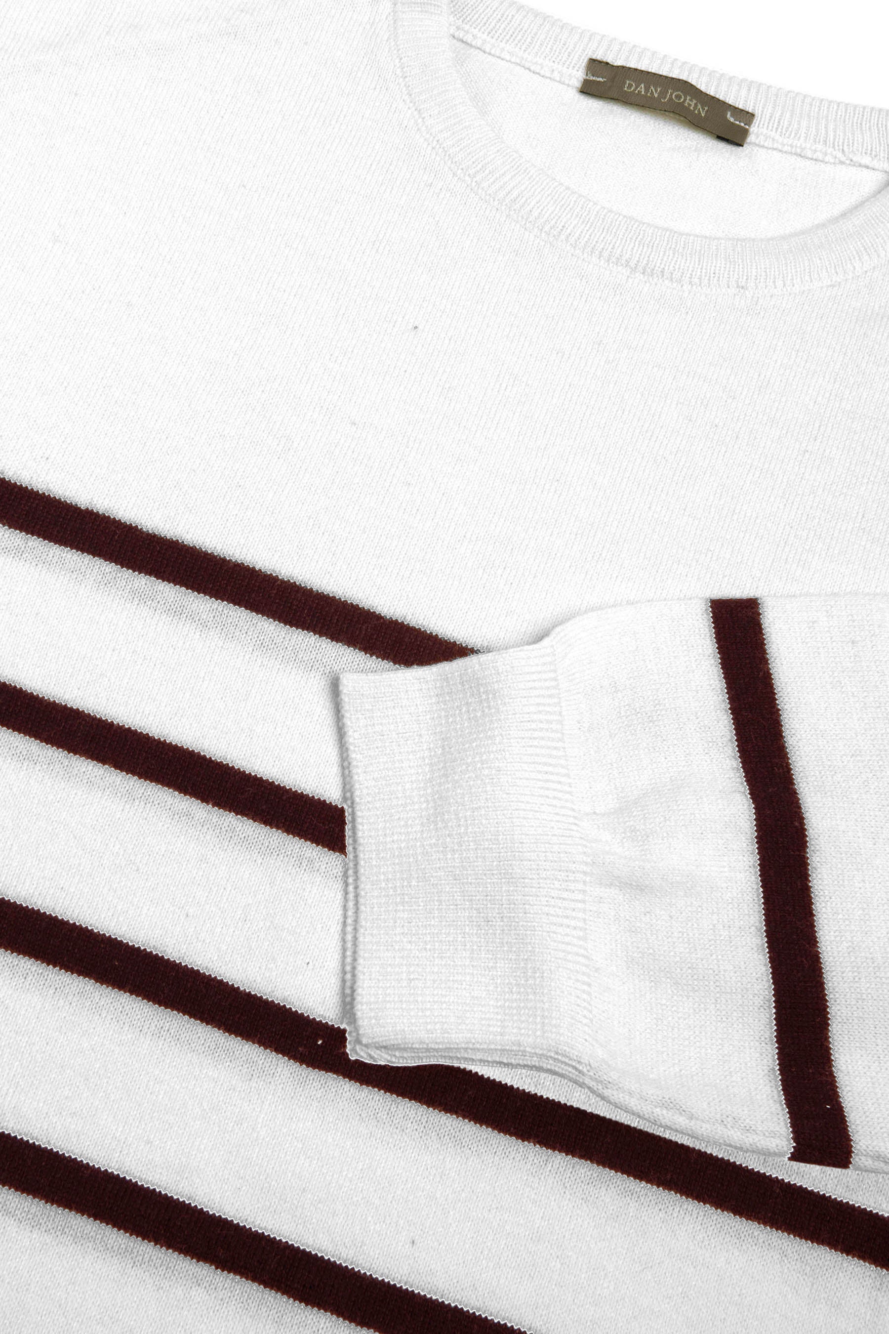 Maglia girocollo a righe melanzana-Dan John