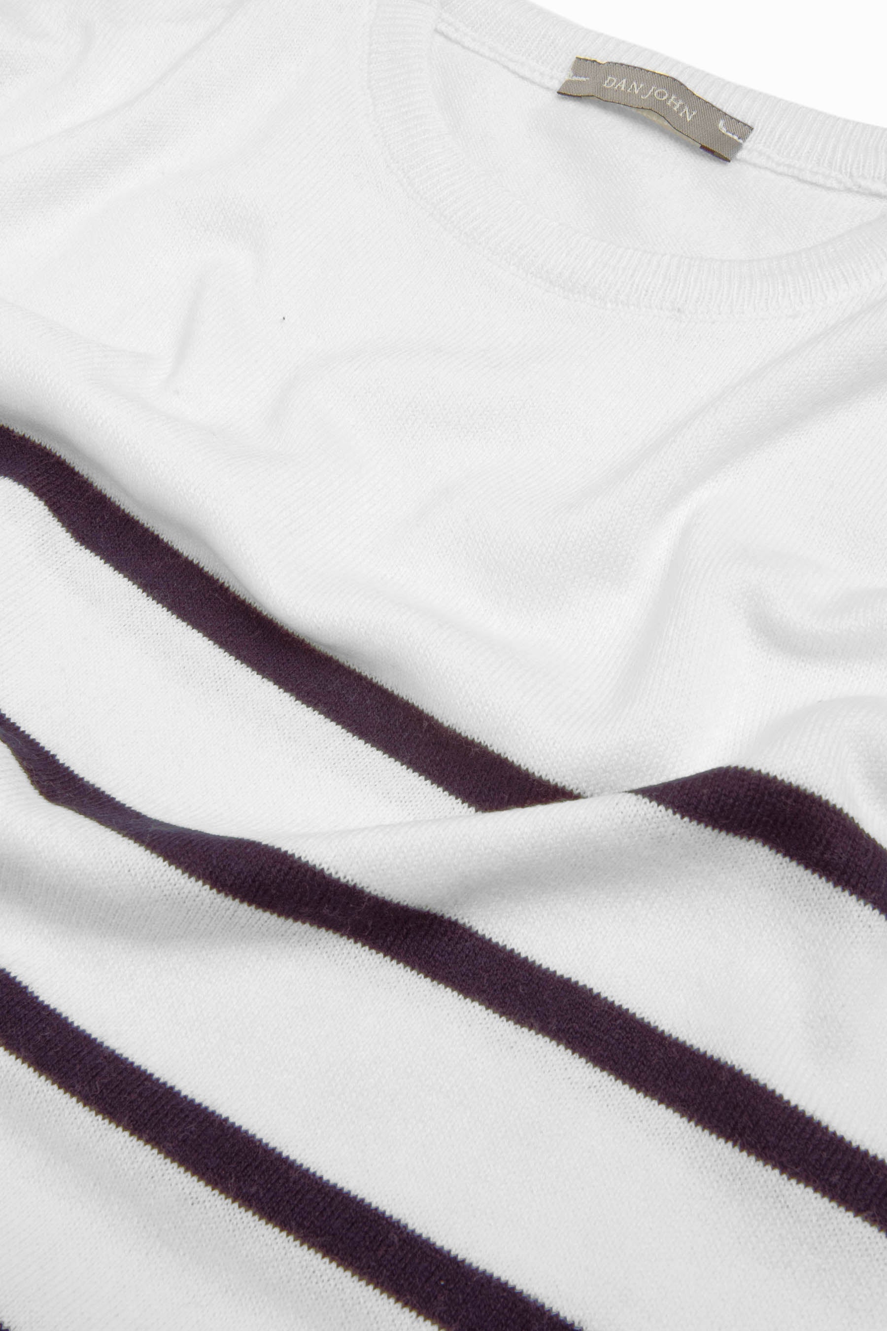 Maglia girocollo a righe melanzana-Dan John