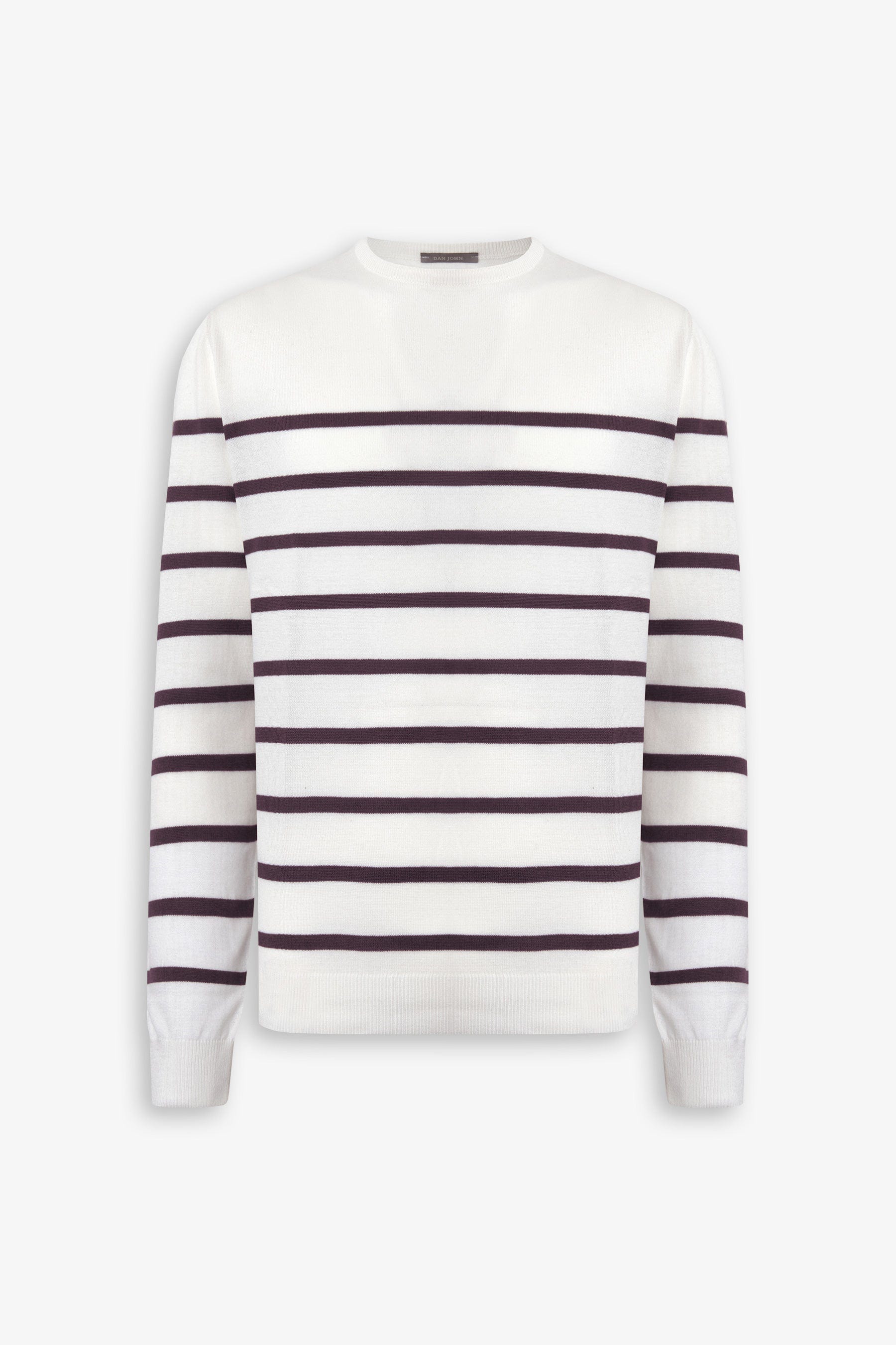 Maglia girocollo a righe melanzana-Dan John