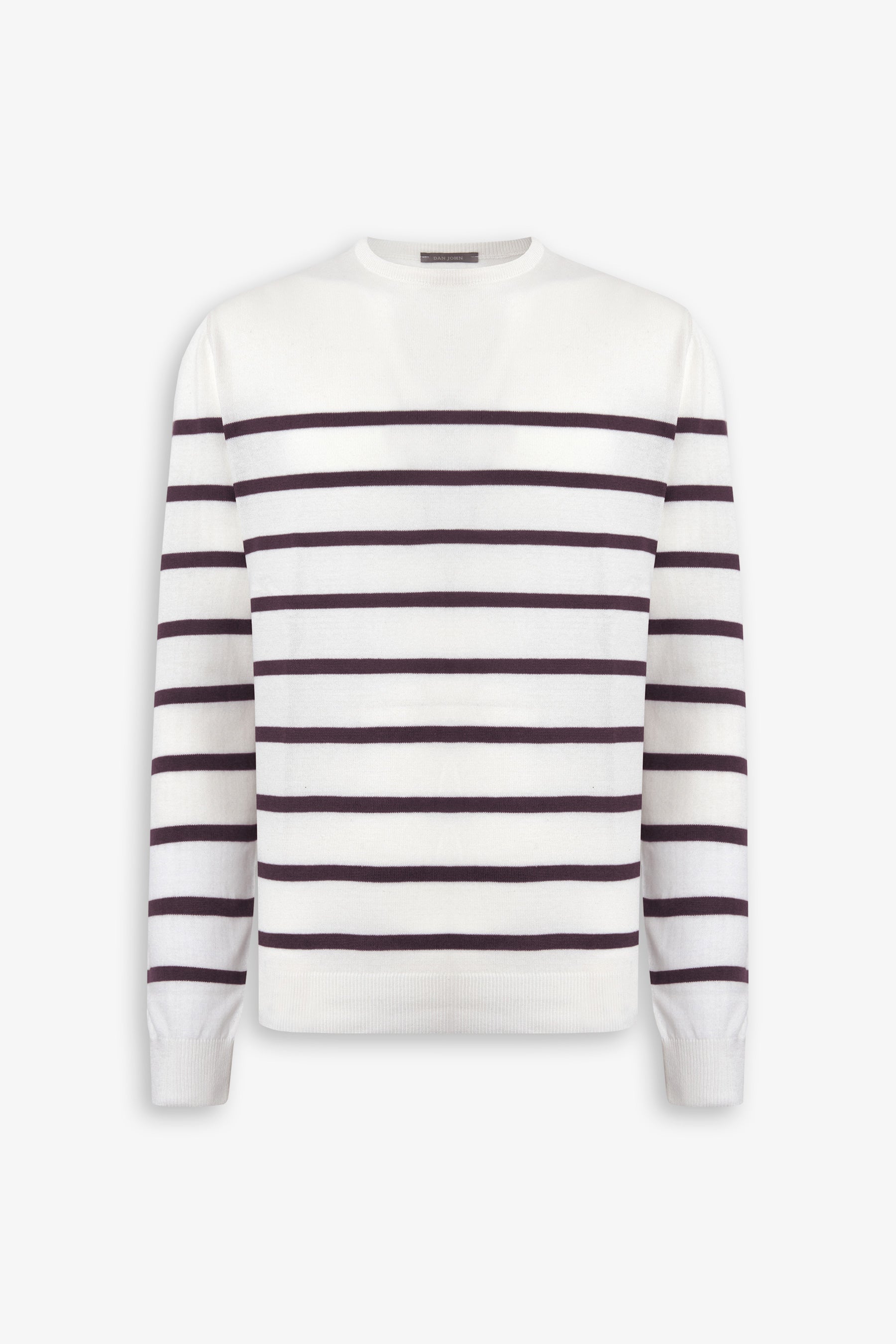 Maglia girocollo a righe melanzana-Dan John