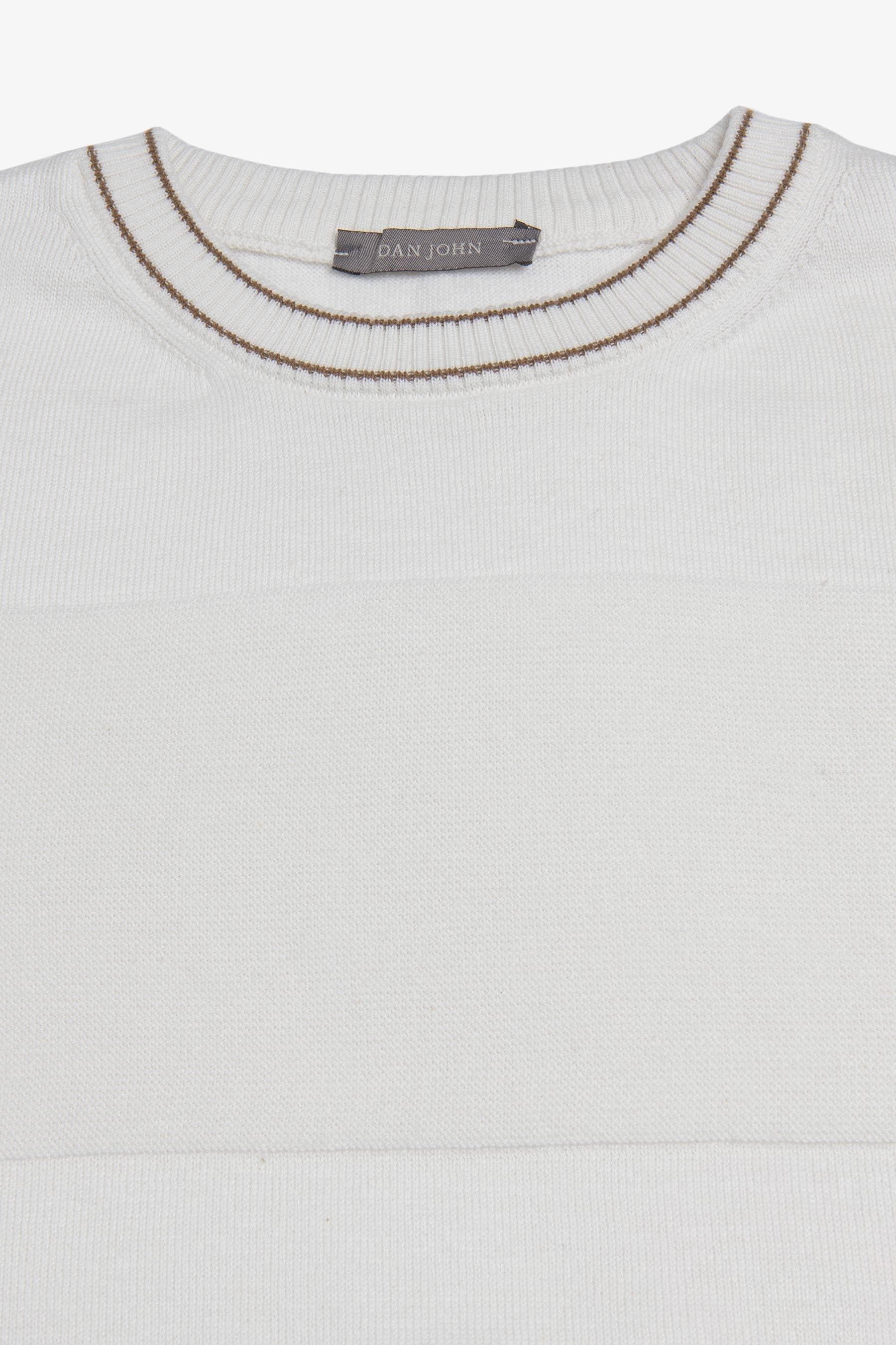 Maglia girocollo color block panna-Dan John