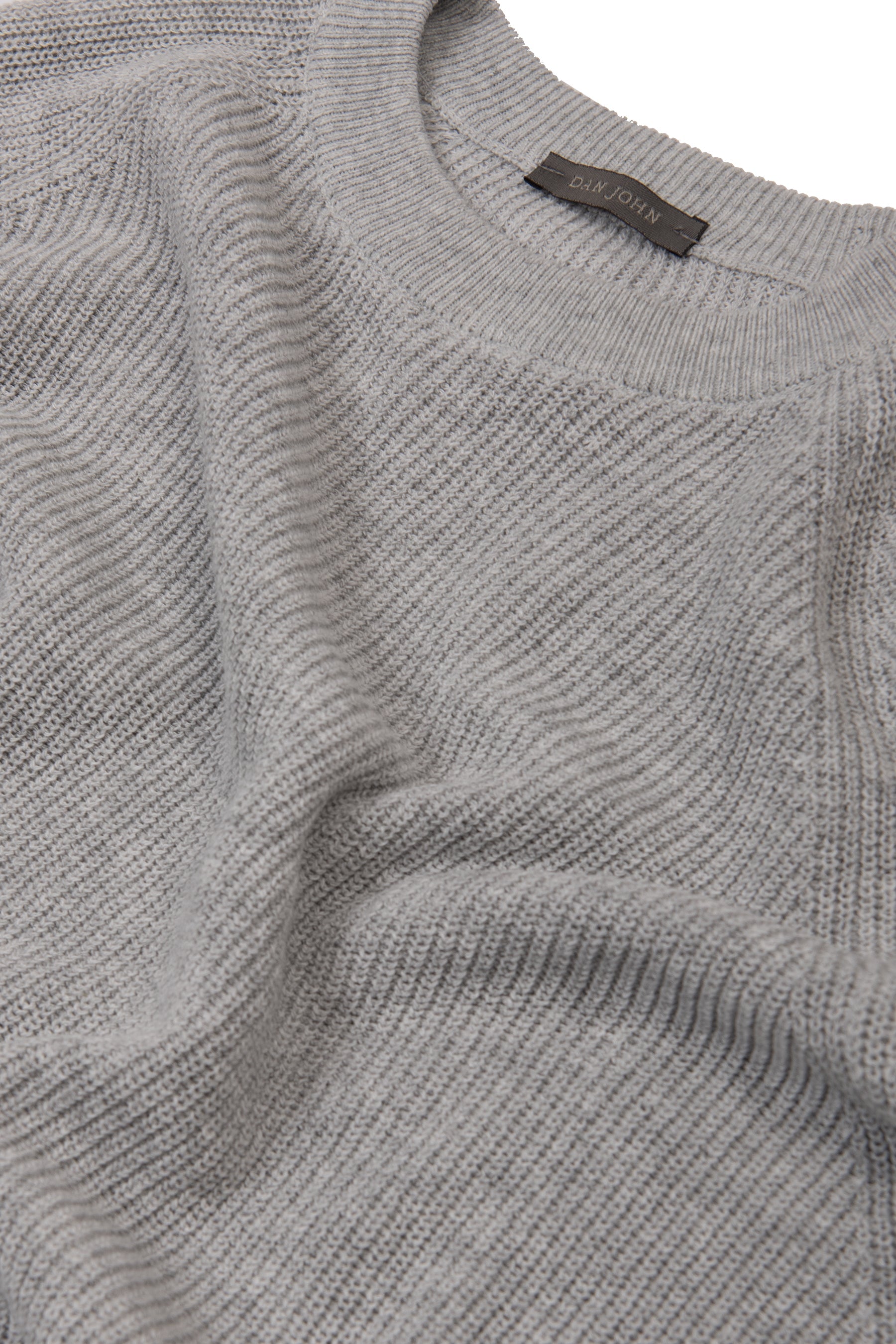 Maglia girocollo costina grigio chiaro-Dan John