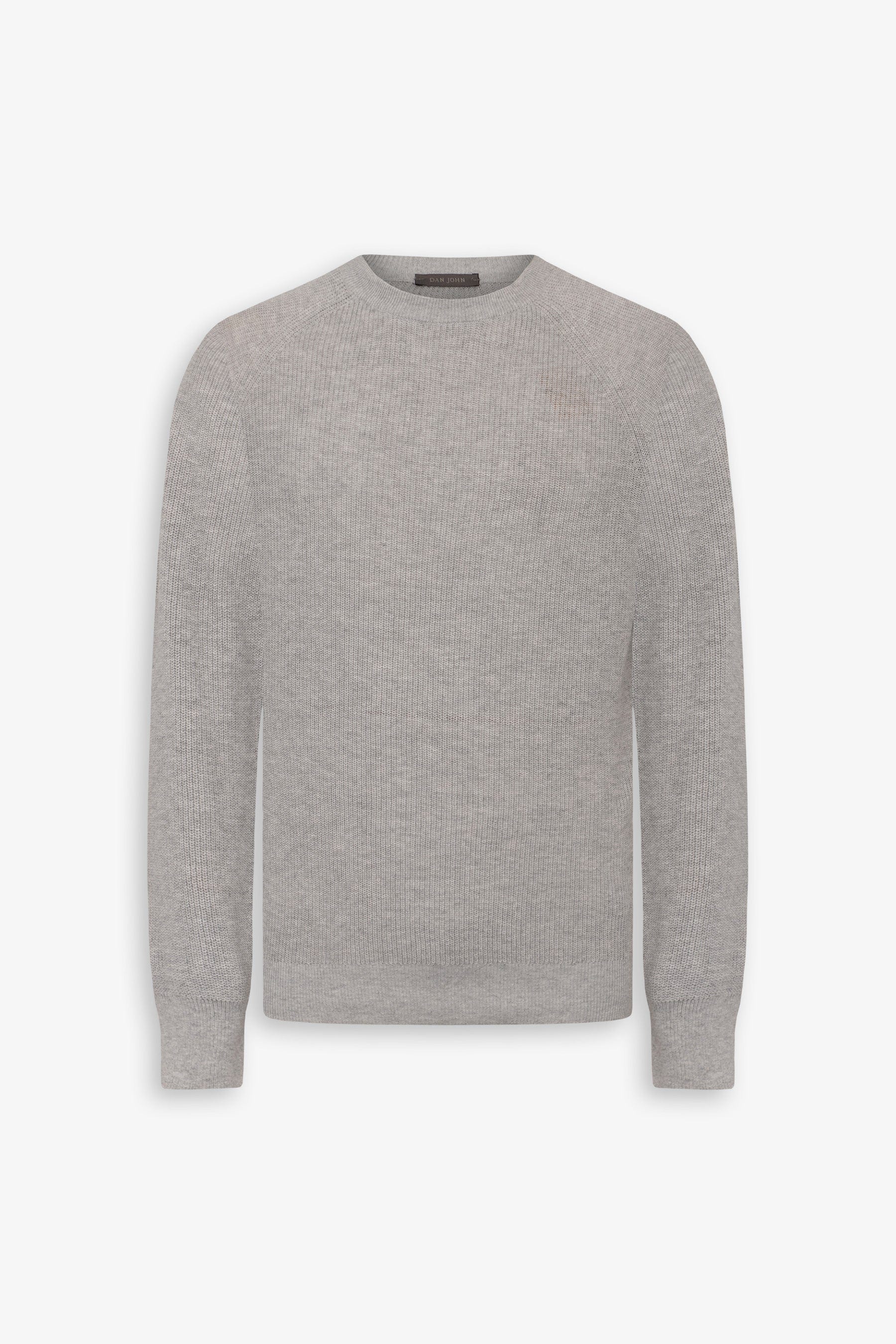 Maglia girocollo costina grigio chiaro-Dan John