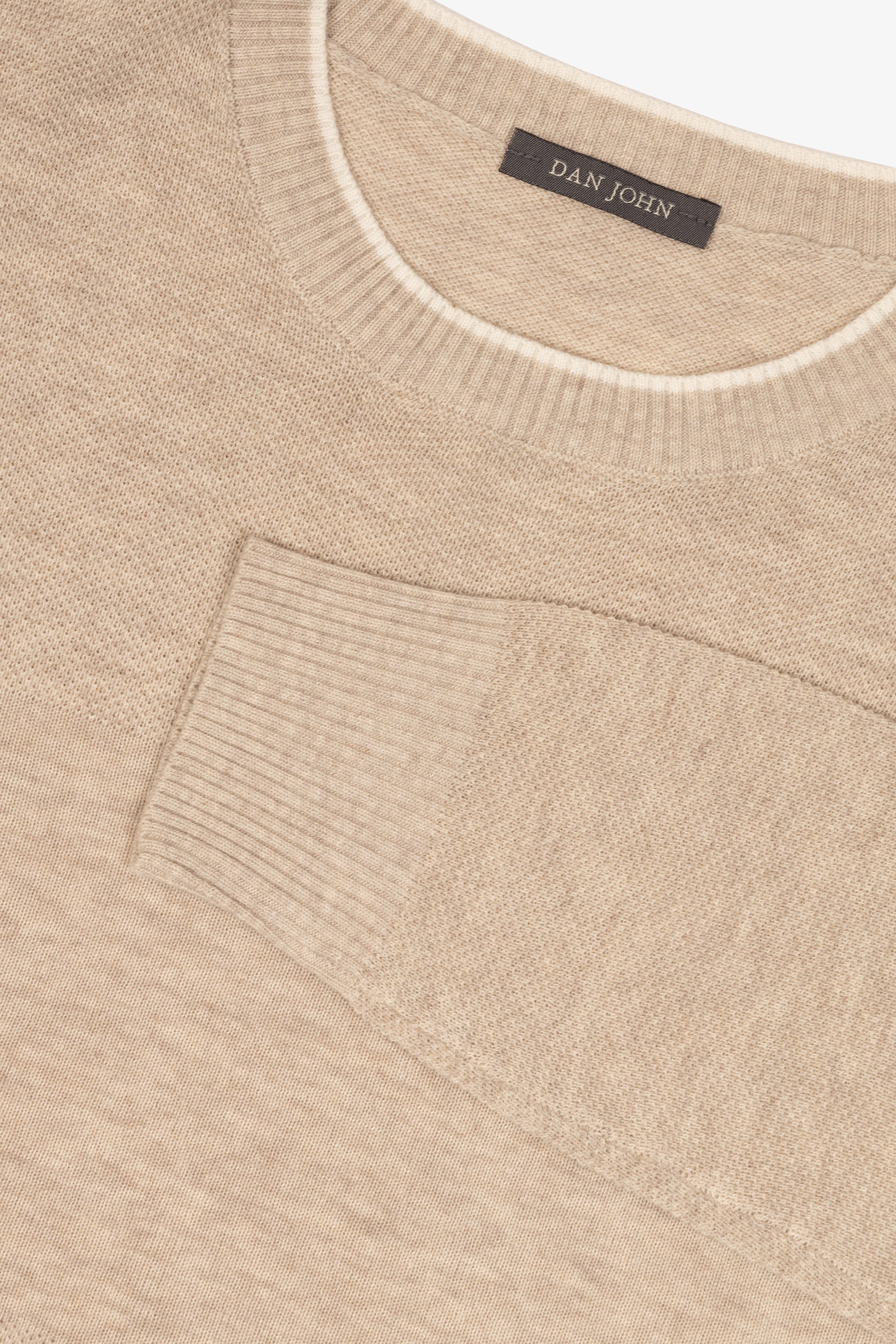 Maglia girocollo effetto melange sabbia-Dan John