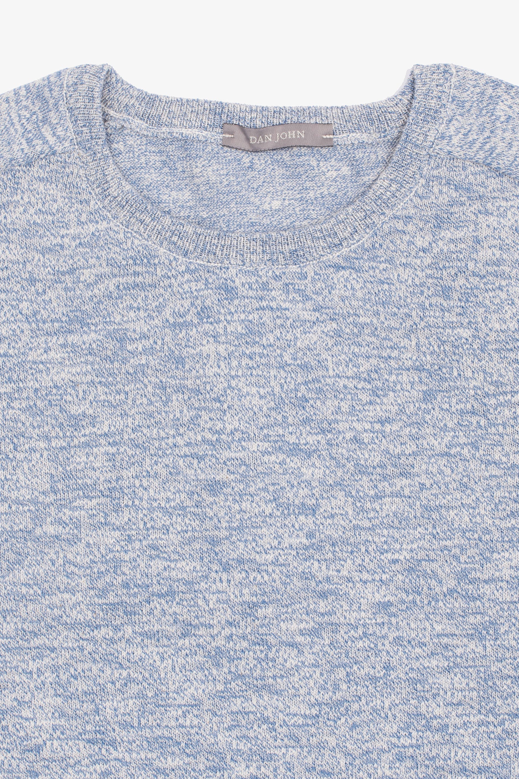 Maglia girocollo inserti a coste inglesi cielo-Dan John