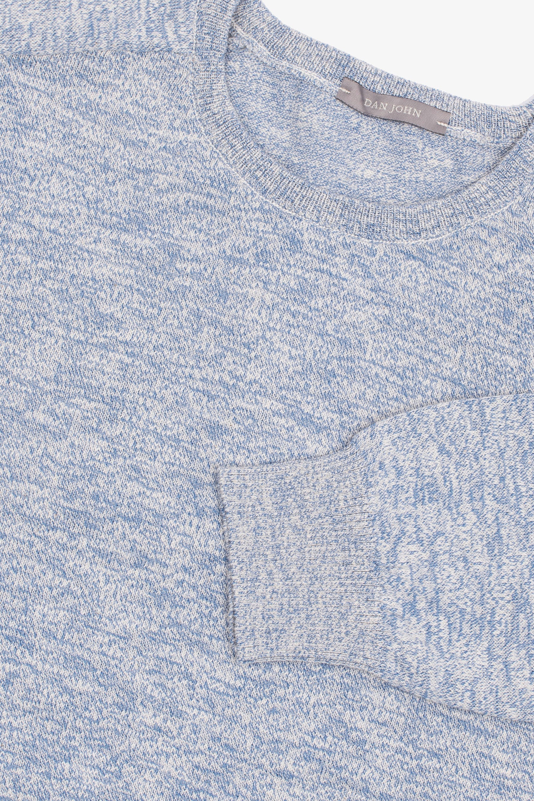 Maglia girocollo inserti a coste inglesi cielo-Dan John