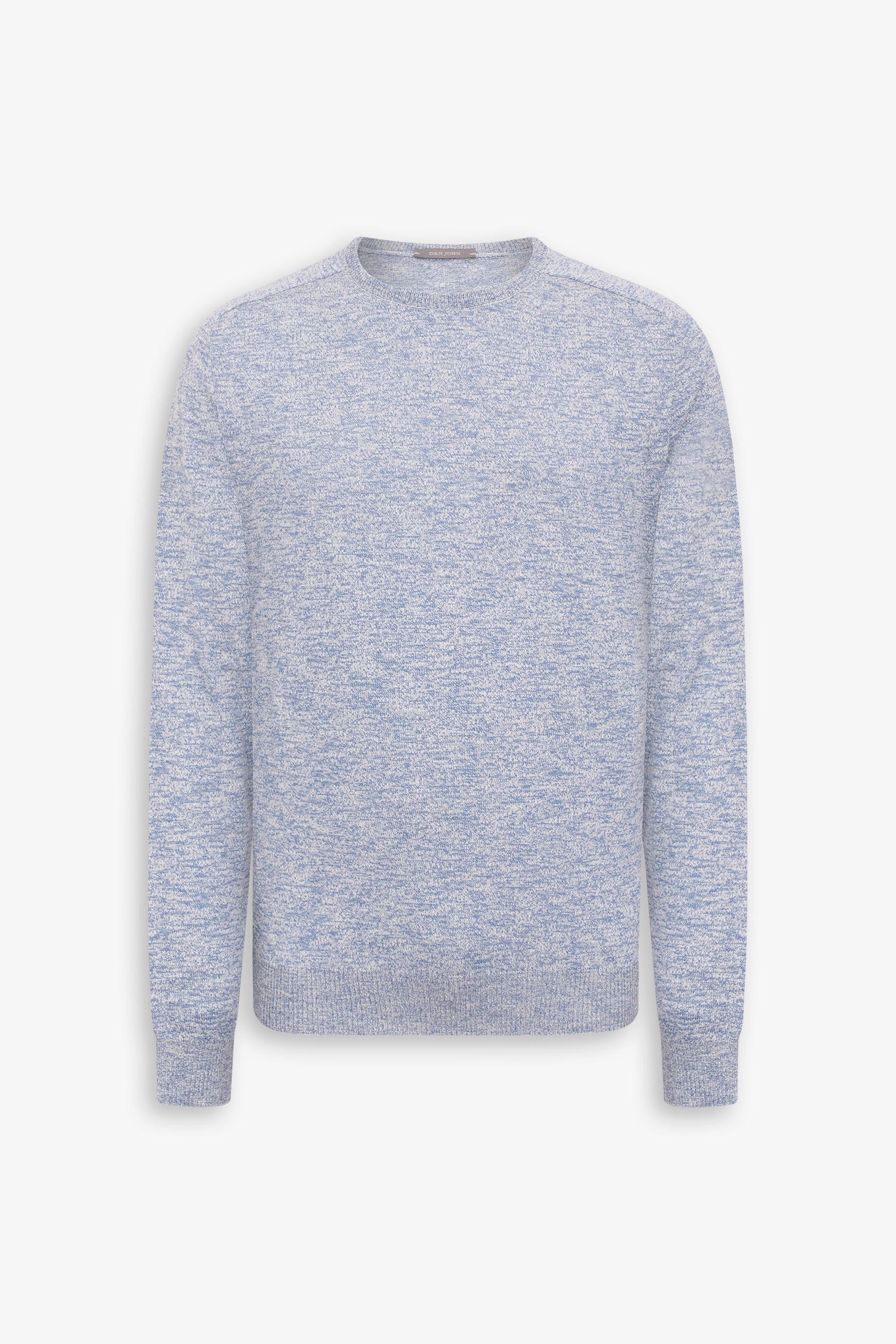 Maglia girocollo inserti a coste inglesi cielo-Dan John