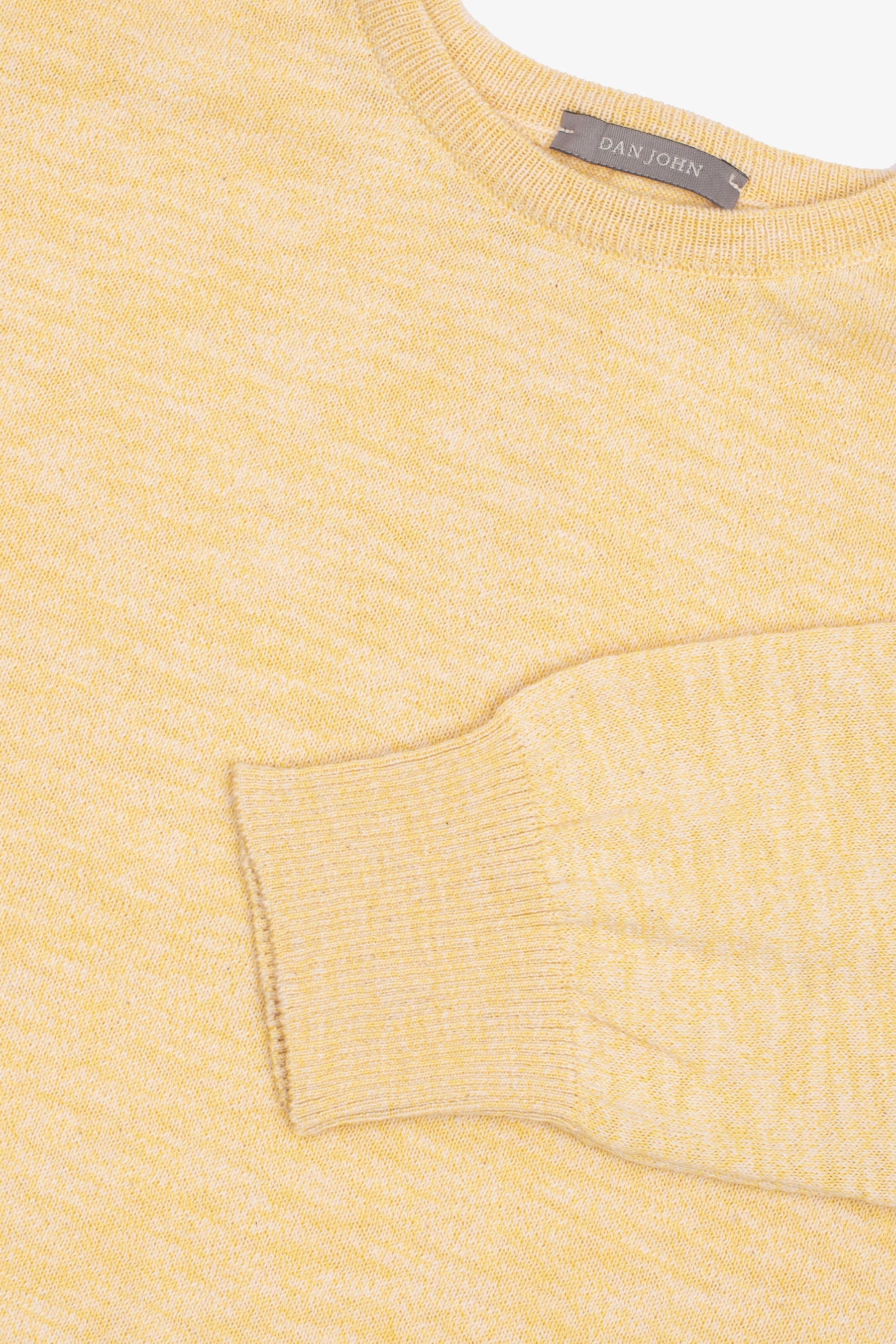 Maglia girocollo inserti a coste inglesi giallo-Dan John