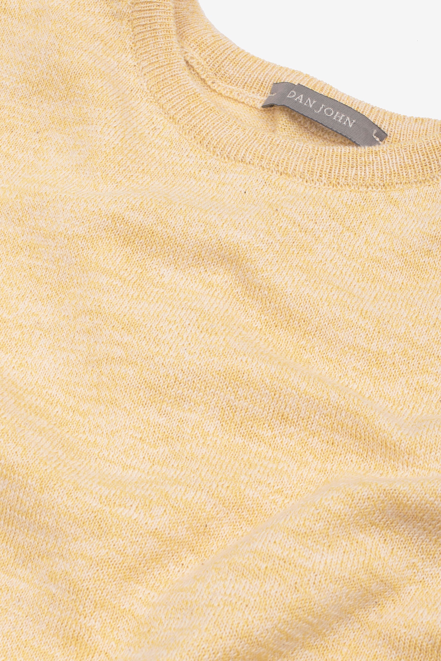 Maglia girocollo inserti a coste inglesi giallo-Dan John