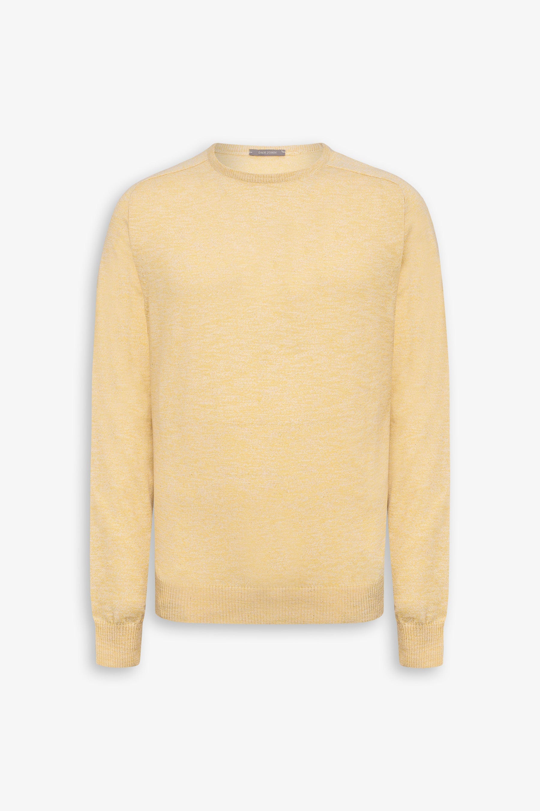 Maglia girocollo inserti a coste inglesi giallo-Dan John
