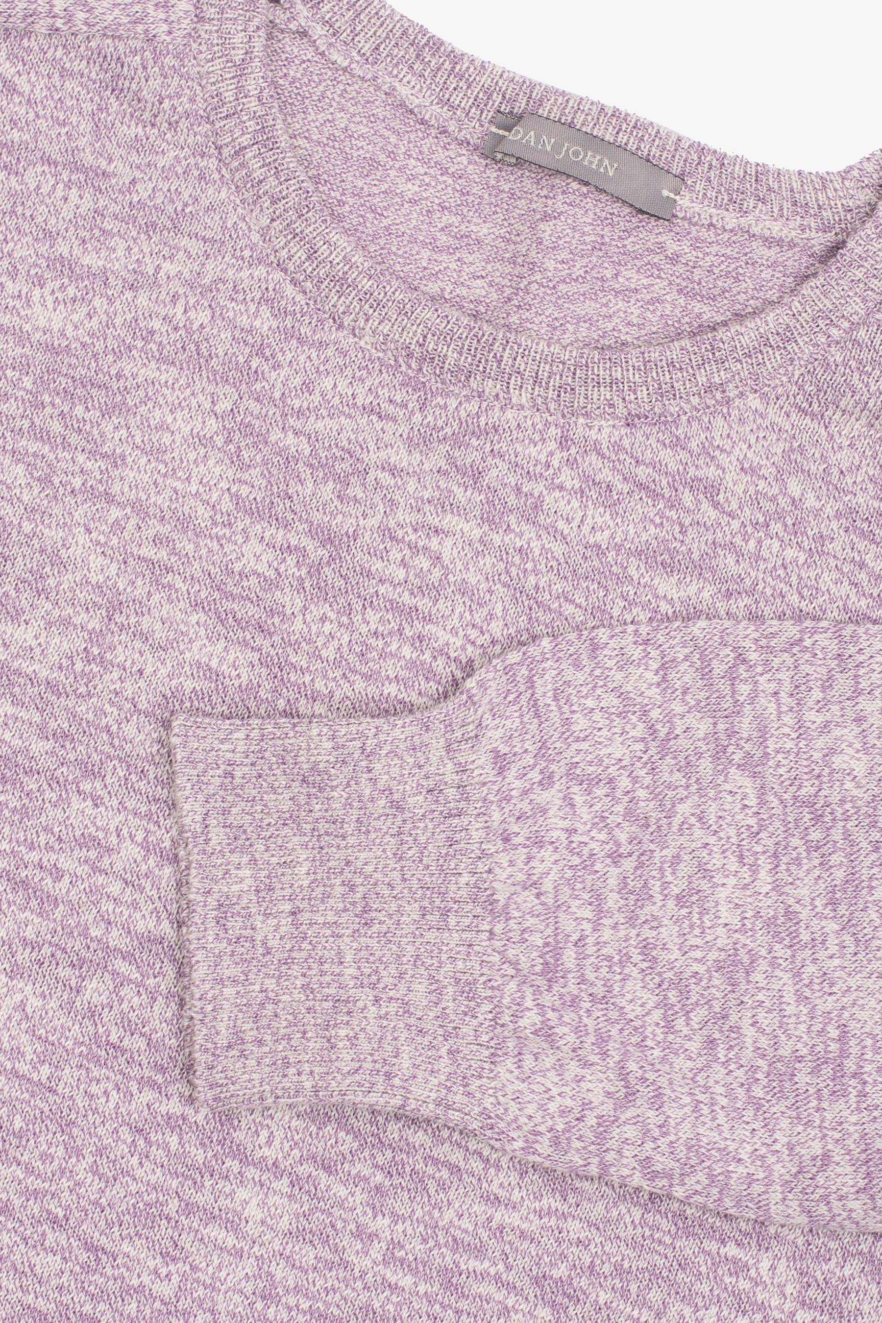 Maglia girocollo inserti a coste inglesi lavanda-Dan John