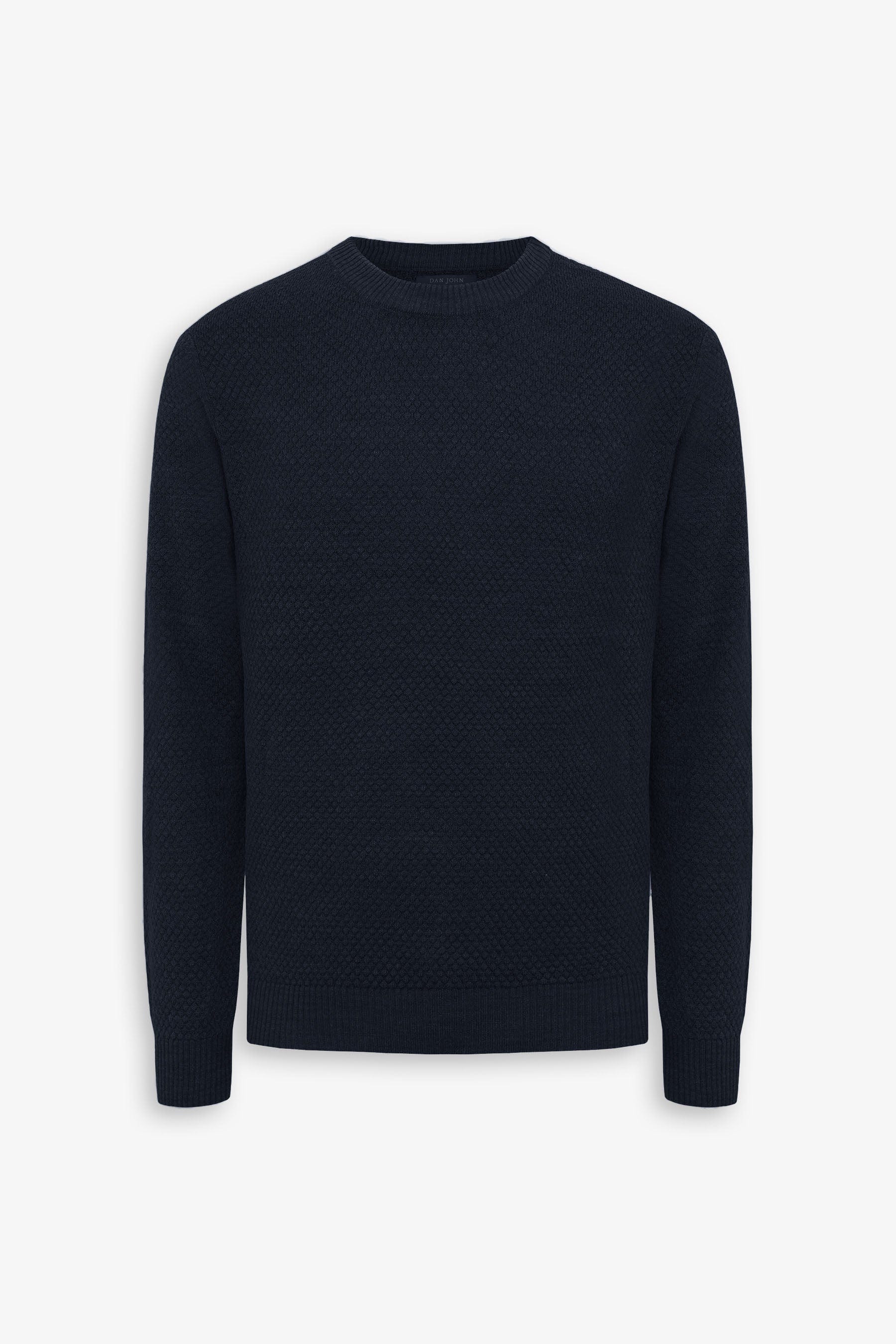 Maglia girocollo punto diamante blu-Dan John