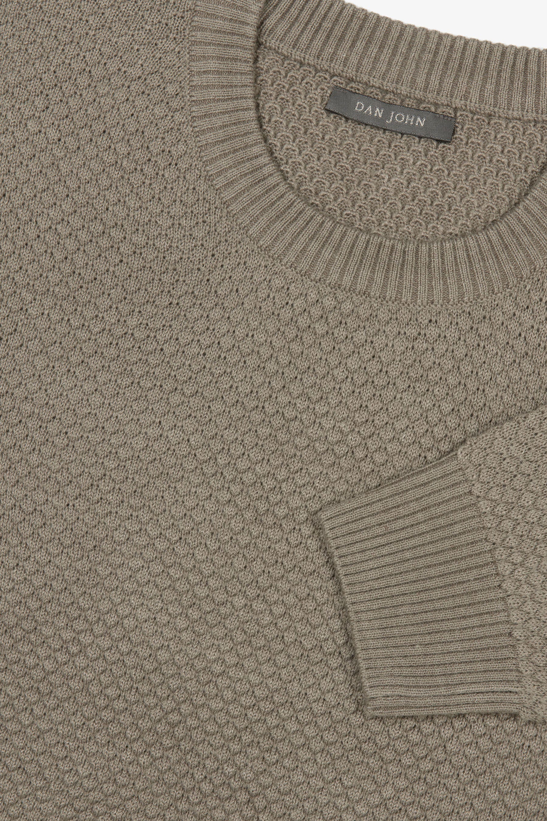 Maglia girocollo punto diamante tortora-Dan John
