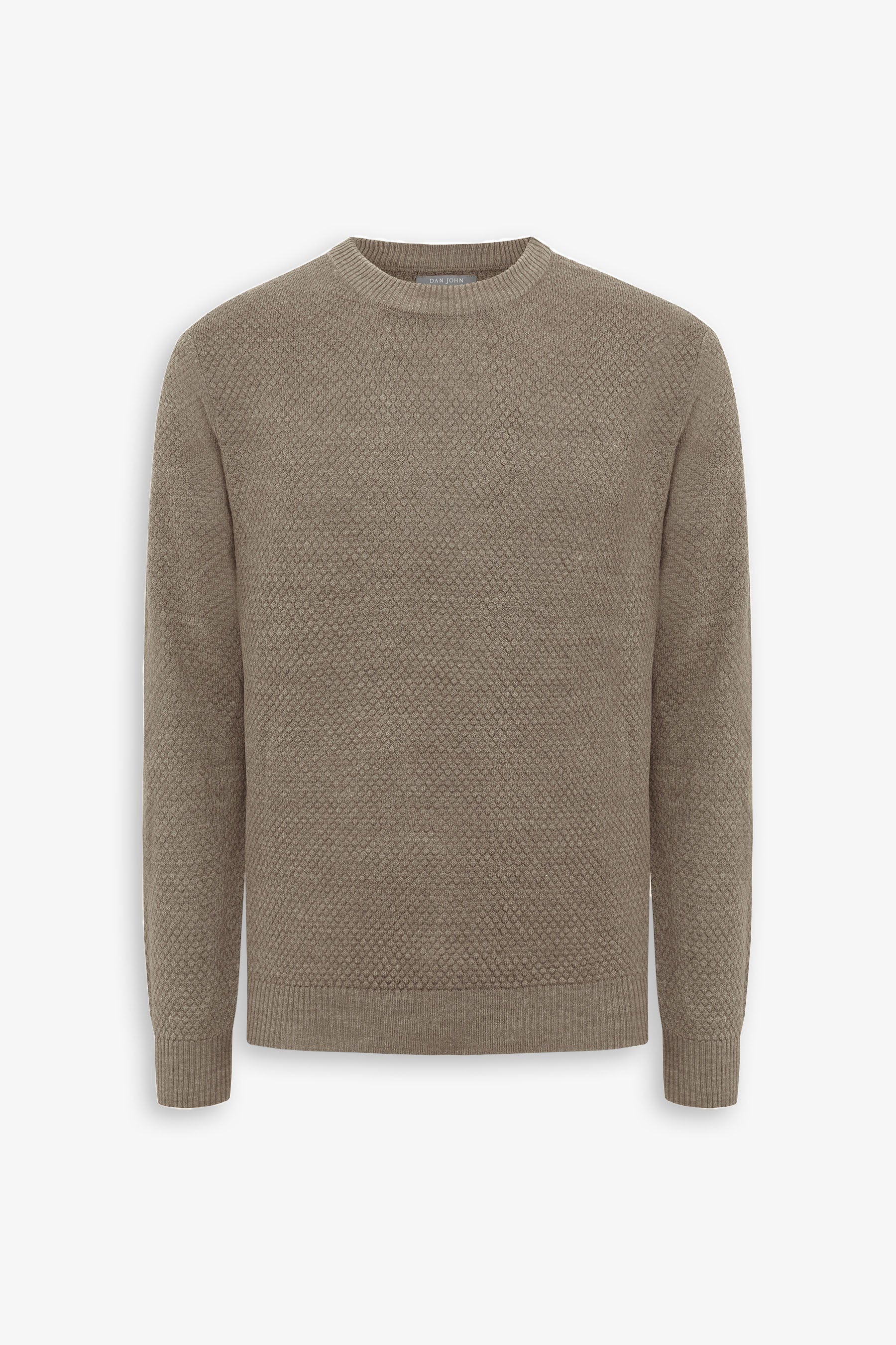 Maglia girocollo punto diamante tortora-Dan John
