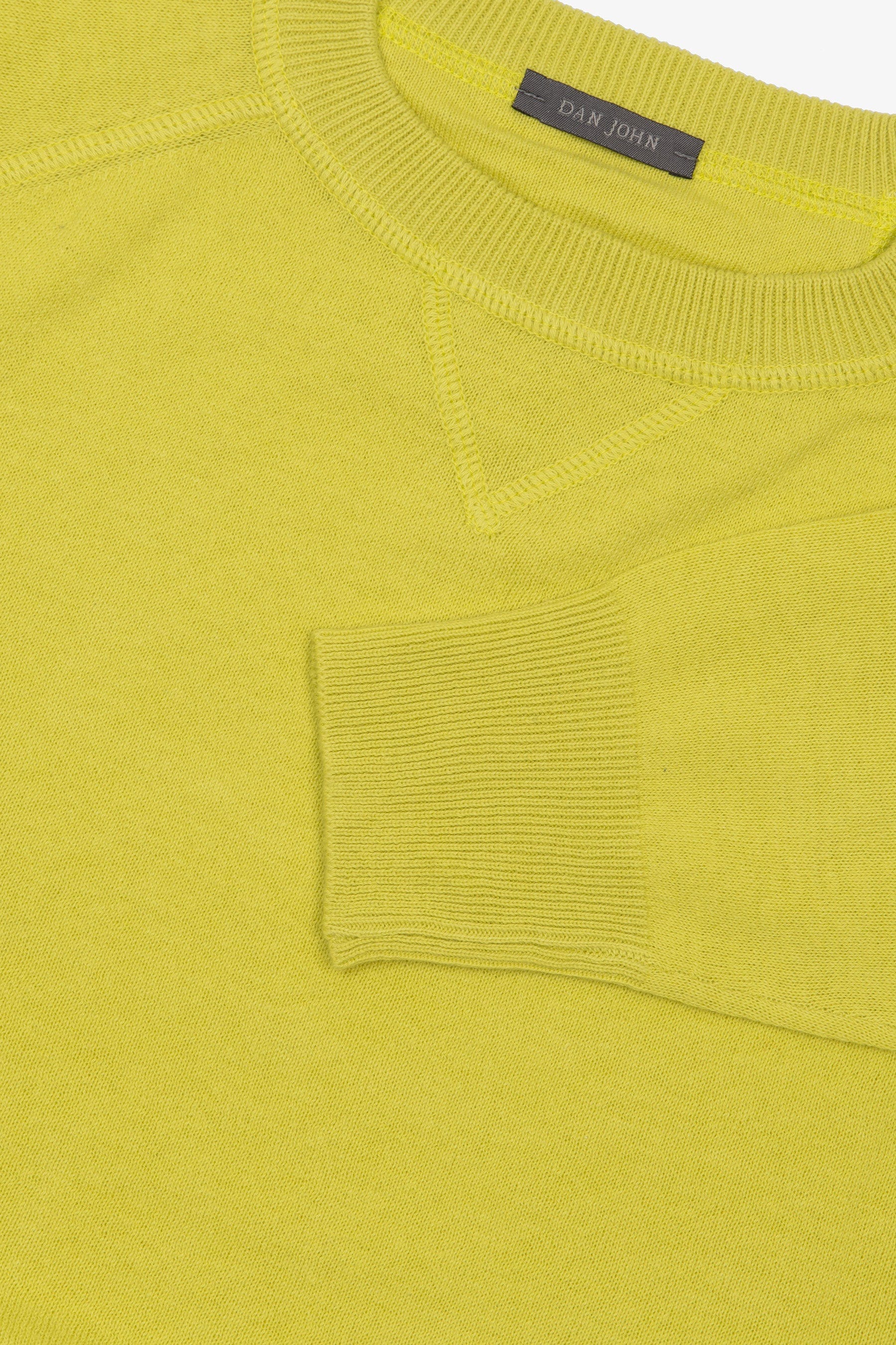 Maglia girocollo taglio felpa lime-Dan John