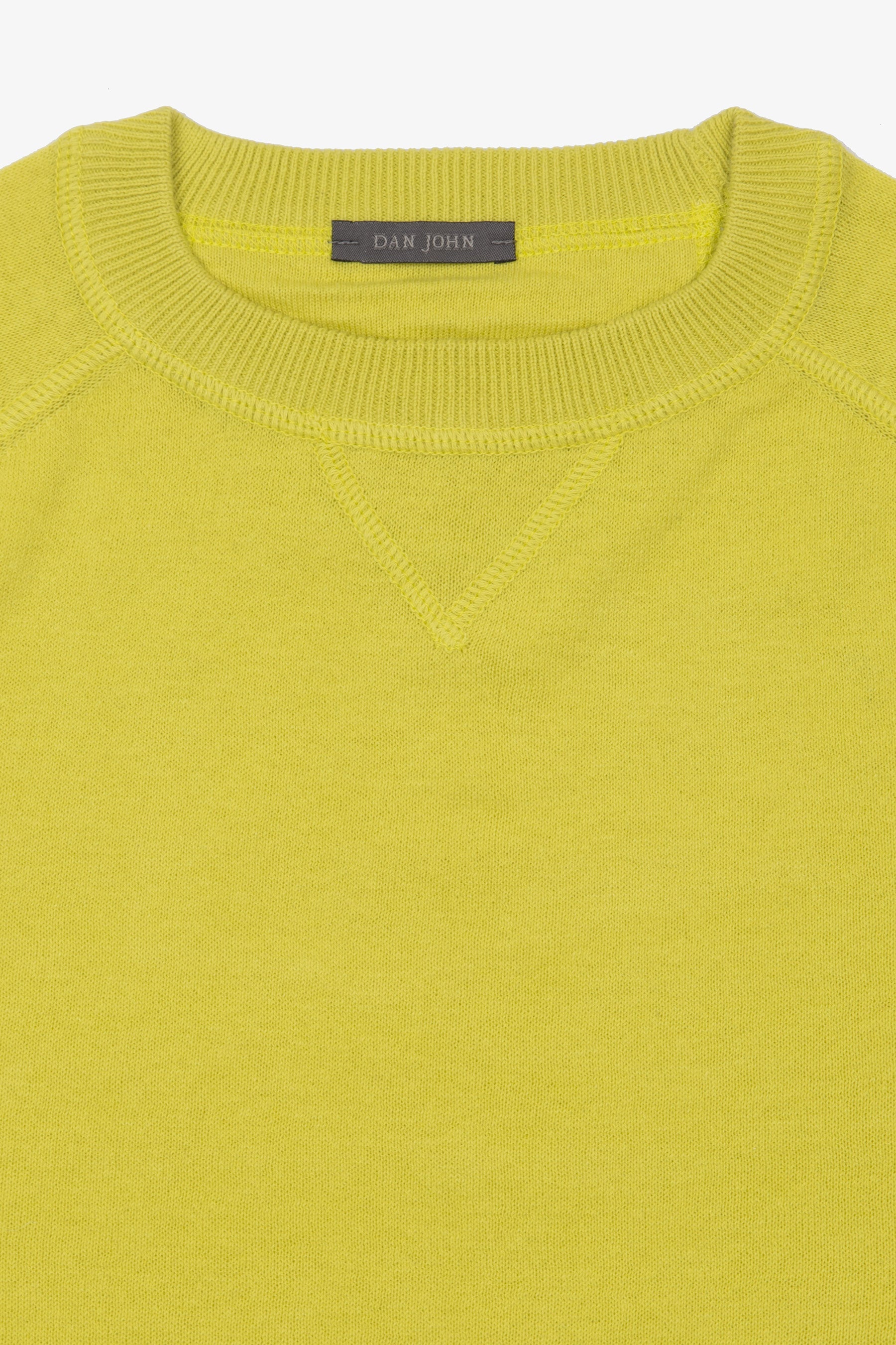 Maglia girocollo taglio felpa lime-Dan John