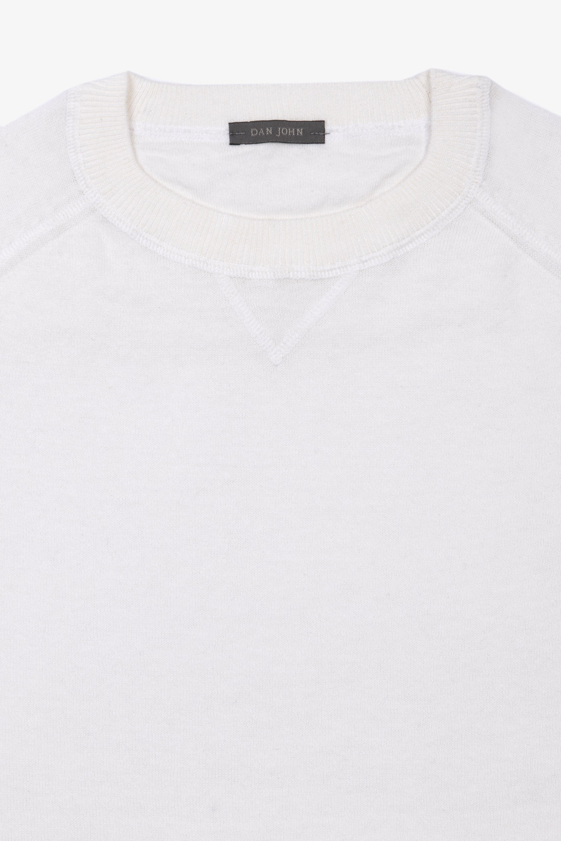 Maglia girocollo taglio felpa panna-Dan John