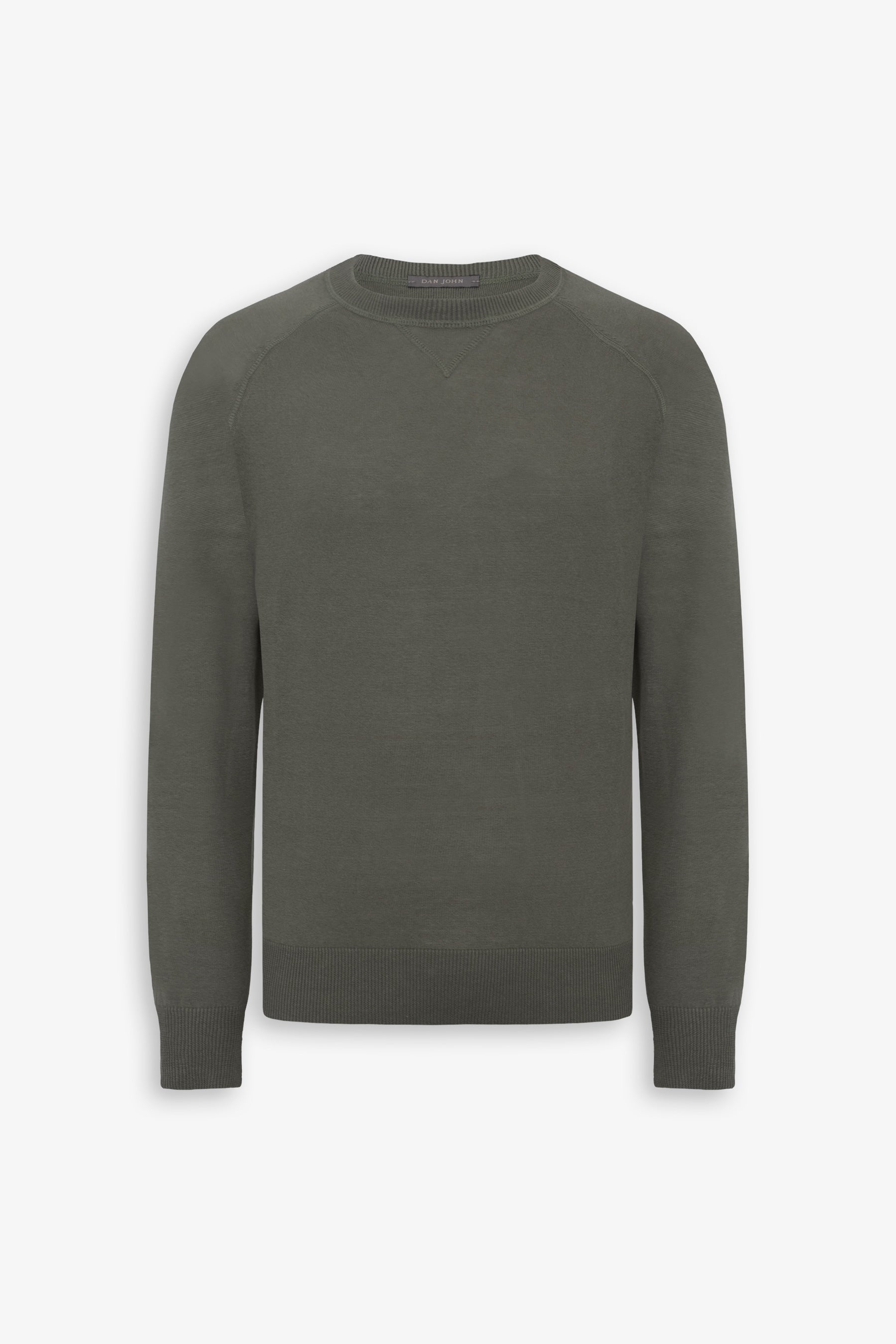 Maglia girocollo taglio felpa verde-Dan John