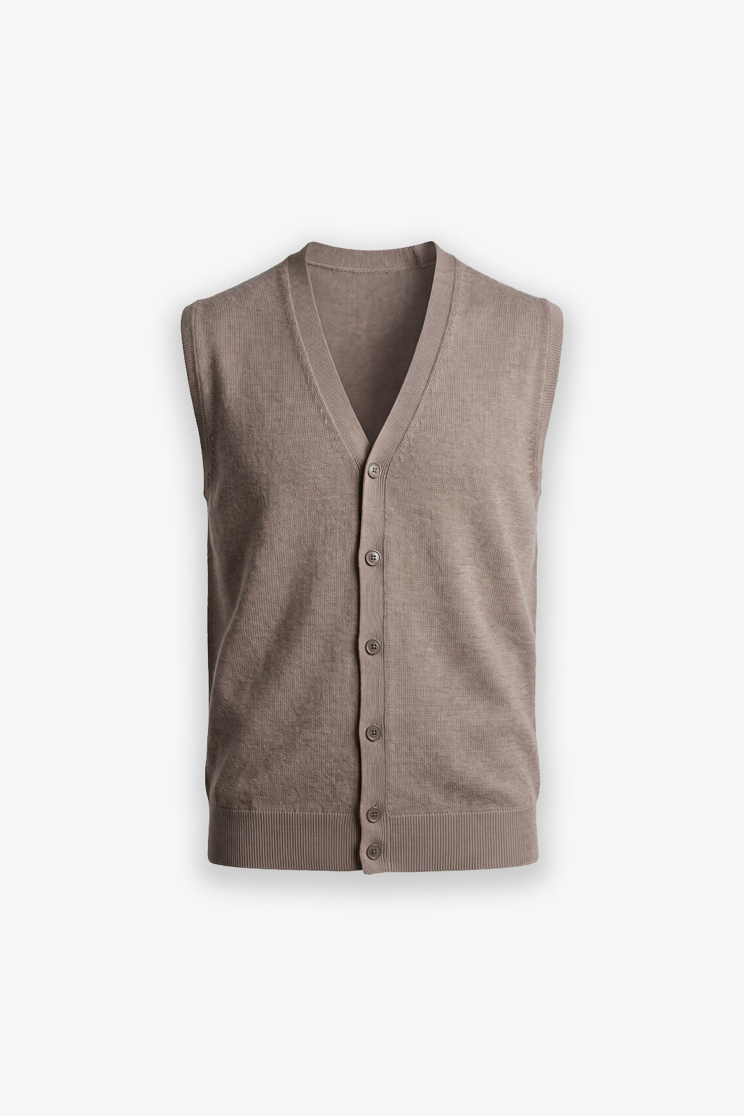 Chaleco de punto gris tórtola