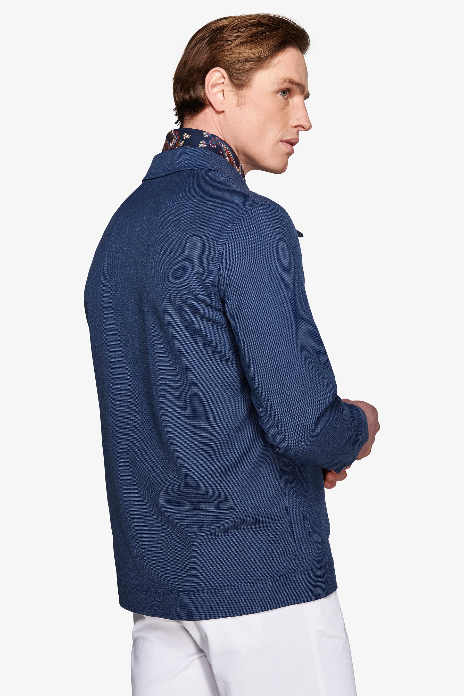 Overshirt armaturata misto lino royal-Dan John