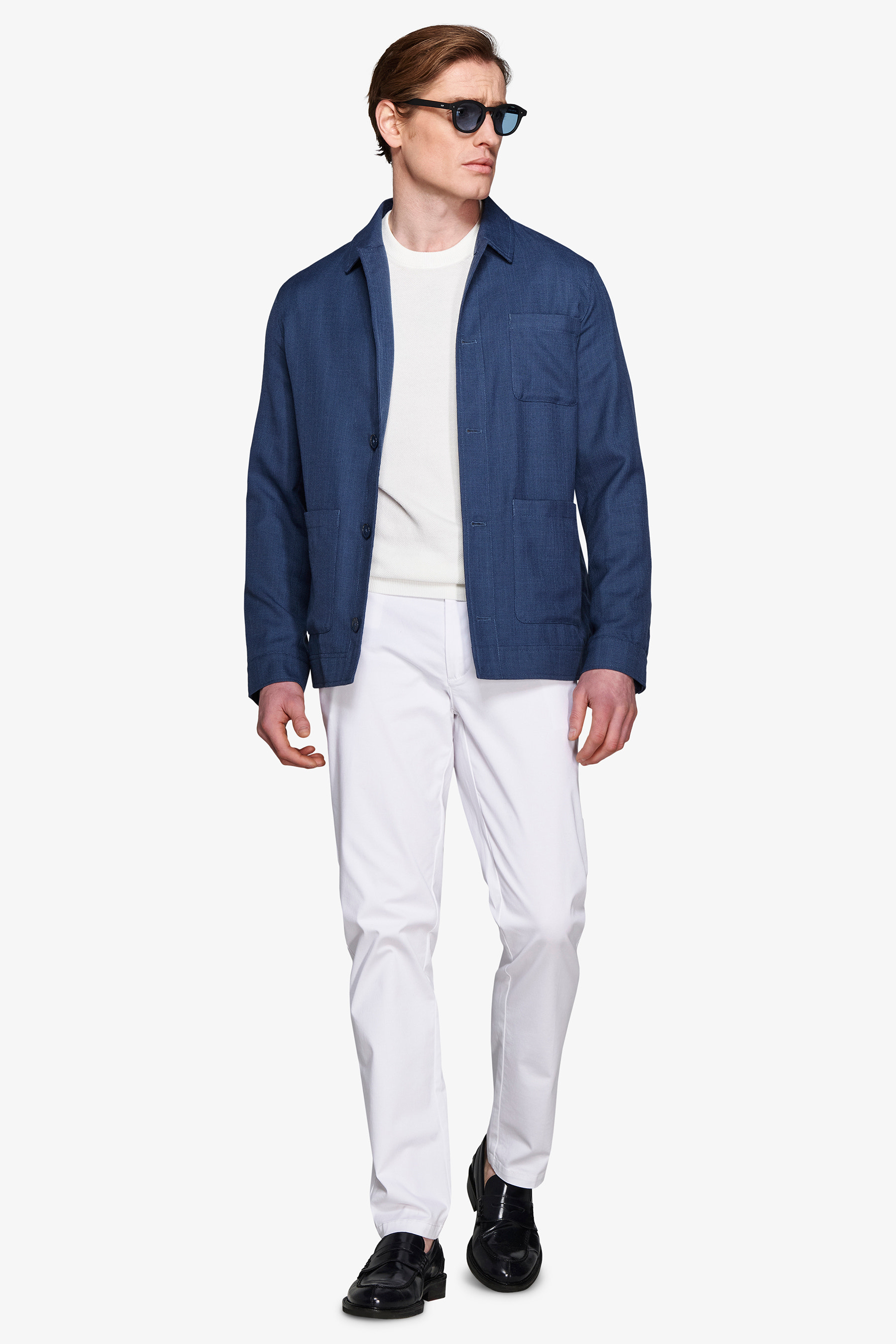 Overshirt armaturata misto lino royal-Dan John