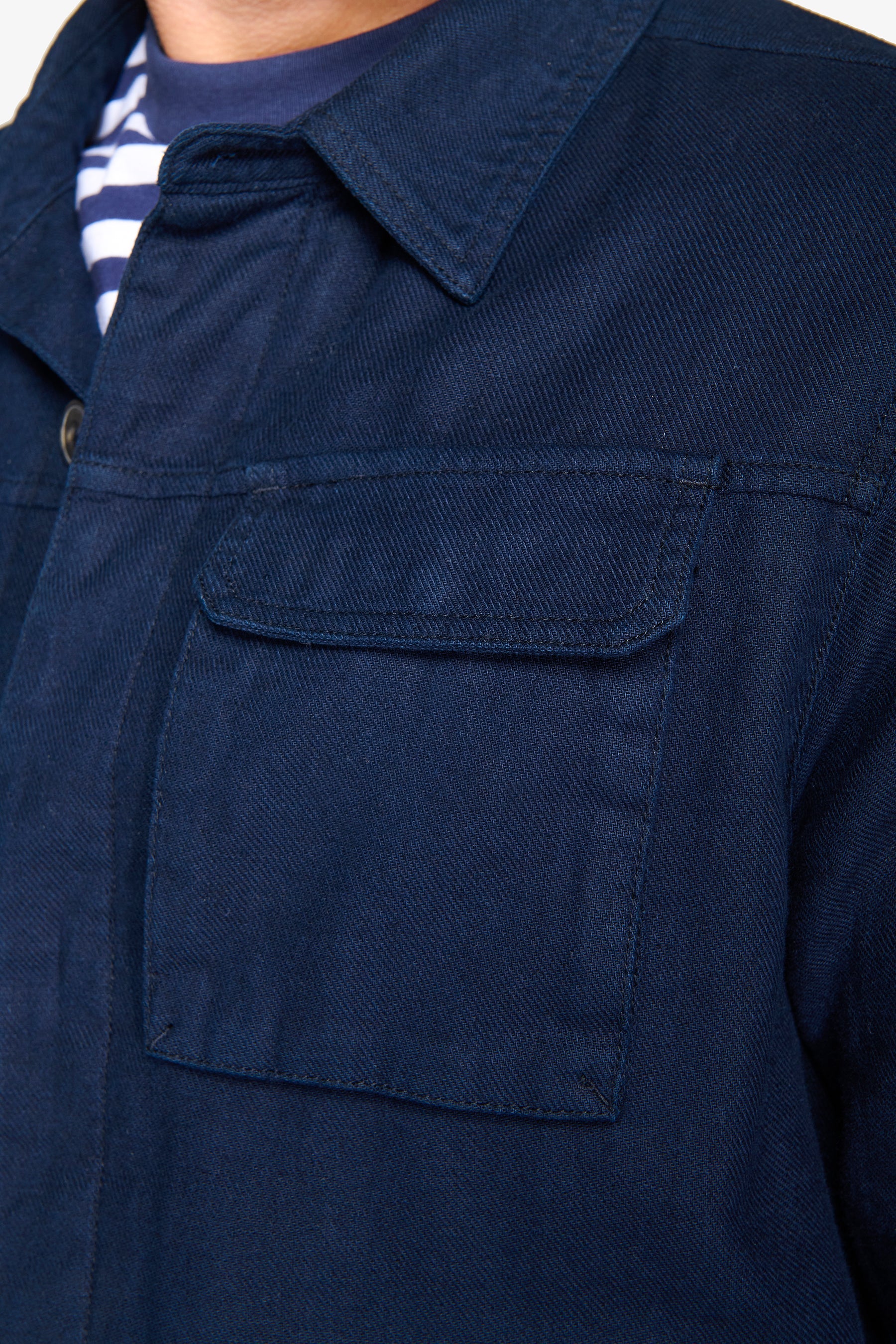 Overshirt misto lino navy-Dan John