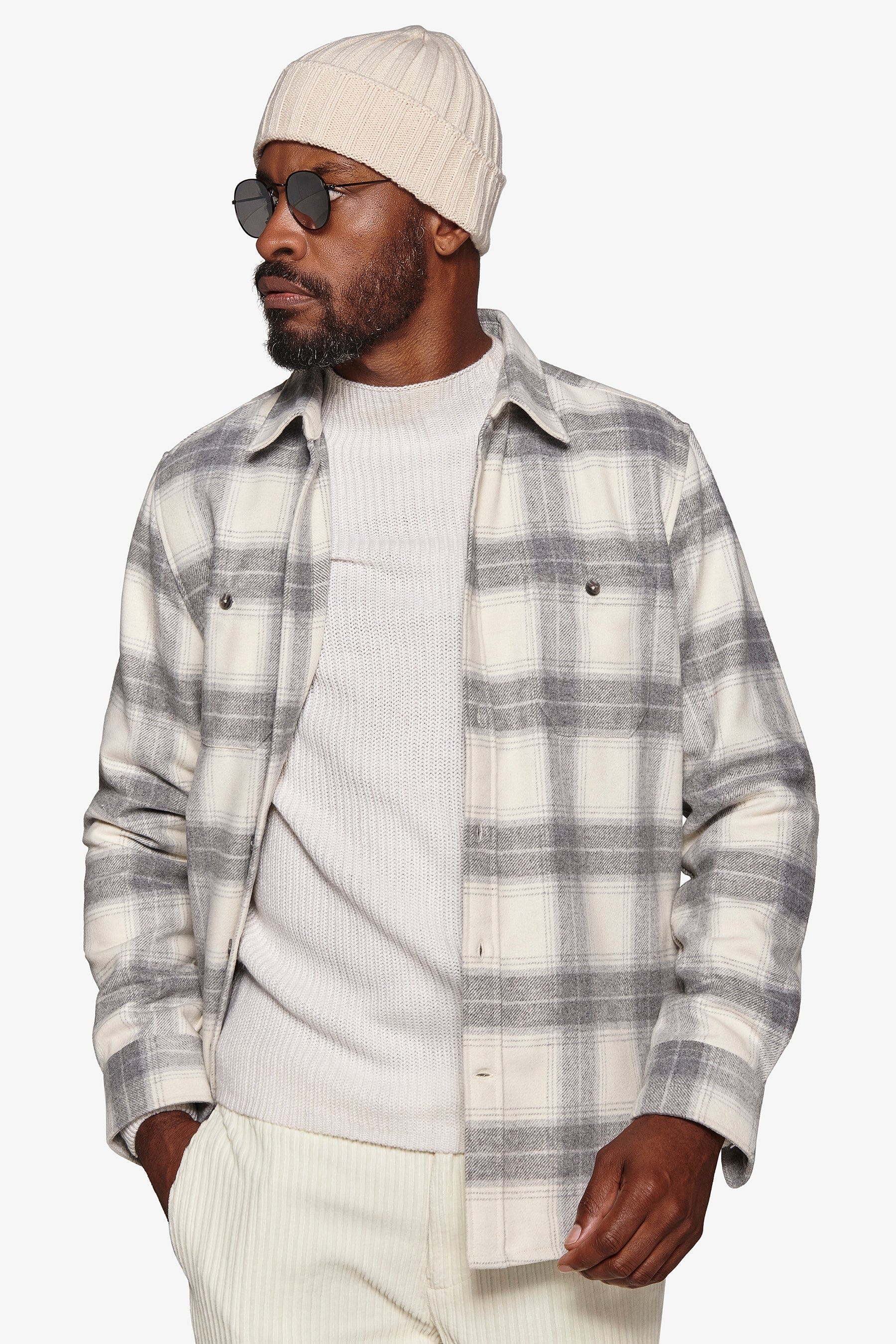 Overshirt overcheck panna-Dan John