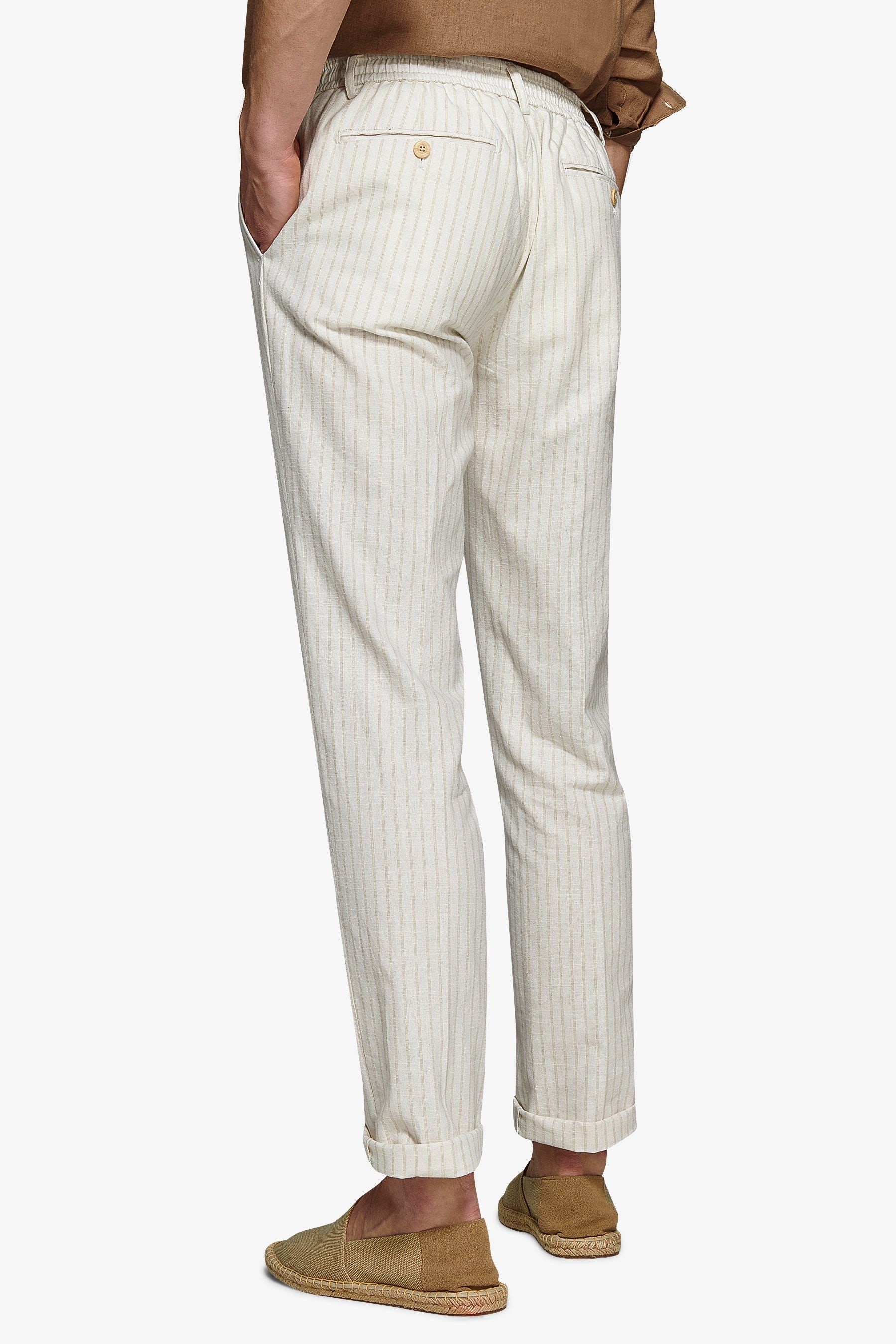 Pantalaccio da abito a righe ecru-Dan John