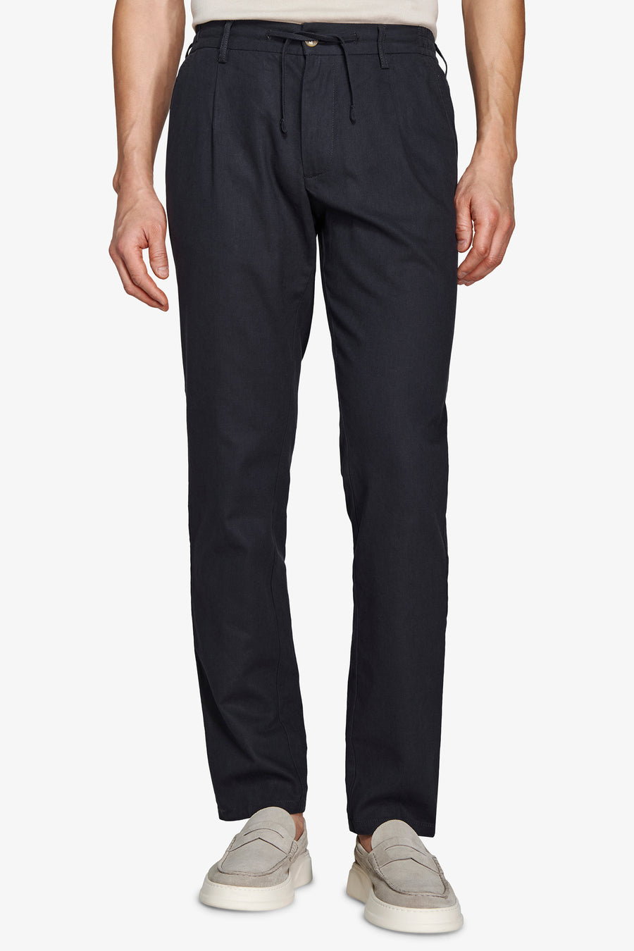 Pantalaccio misto lino navy-Dan John