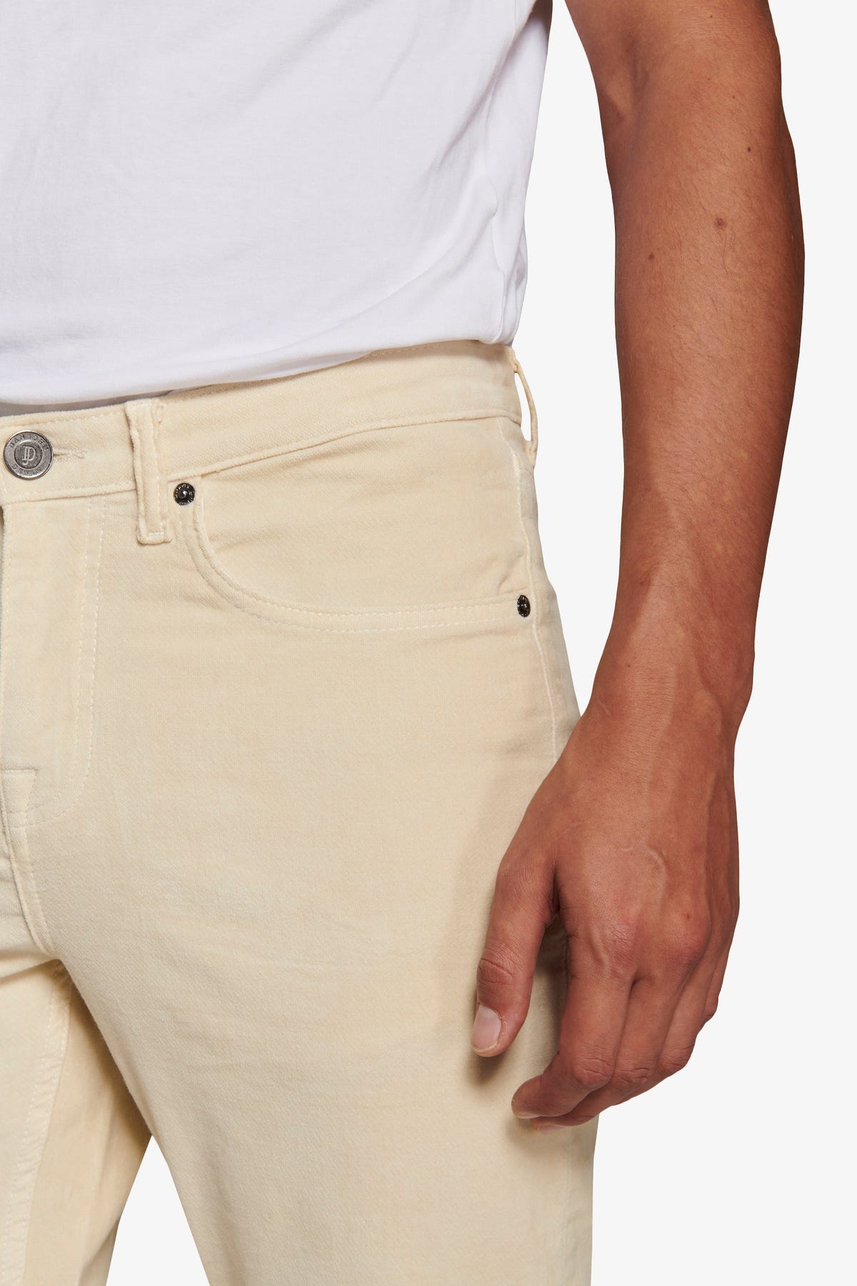 Pantaloni 5 tasche in fustagno panna-Dan John