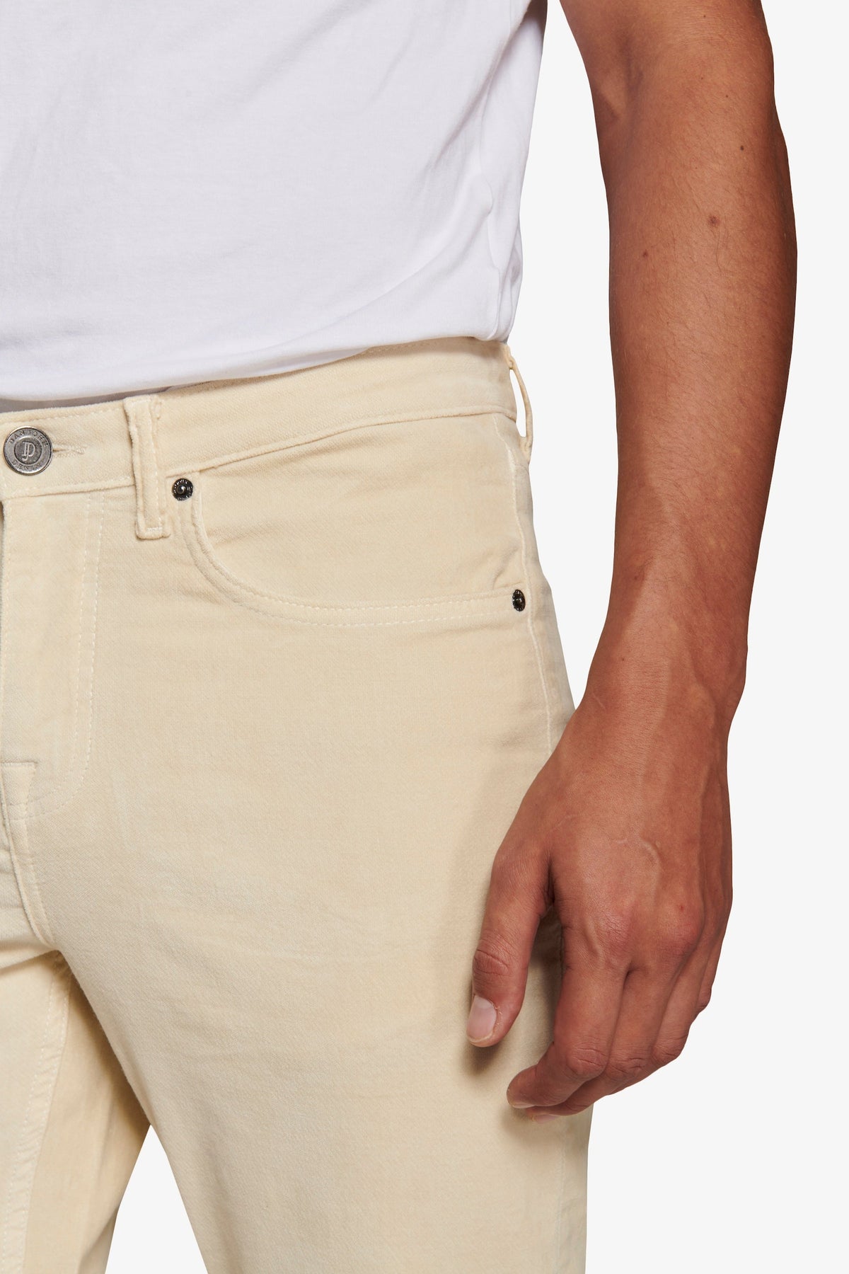 Pantaloni 5 tasche in fustagno panna-Dan John