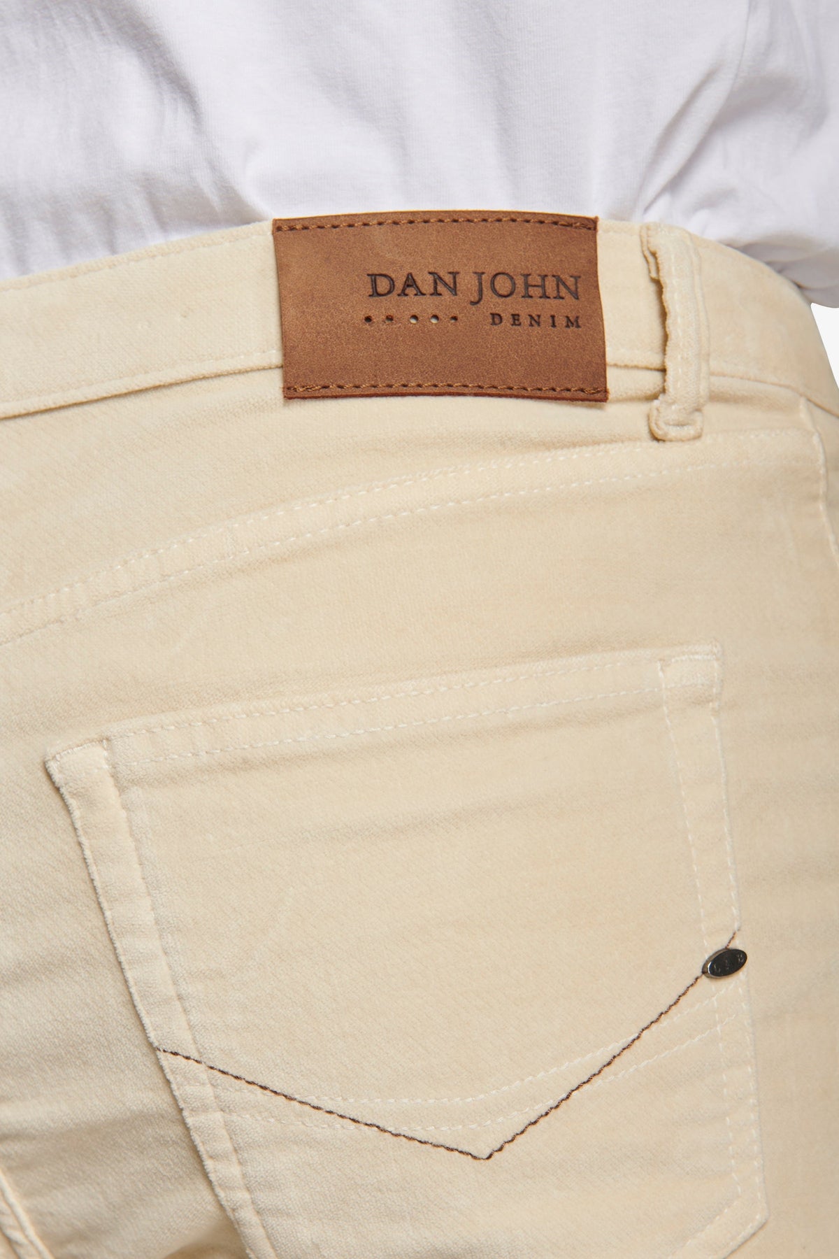 Pantaloni 5 tasche in fustagno panna-Dan John