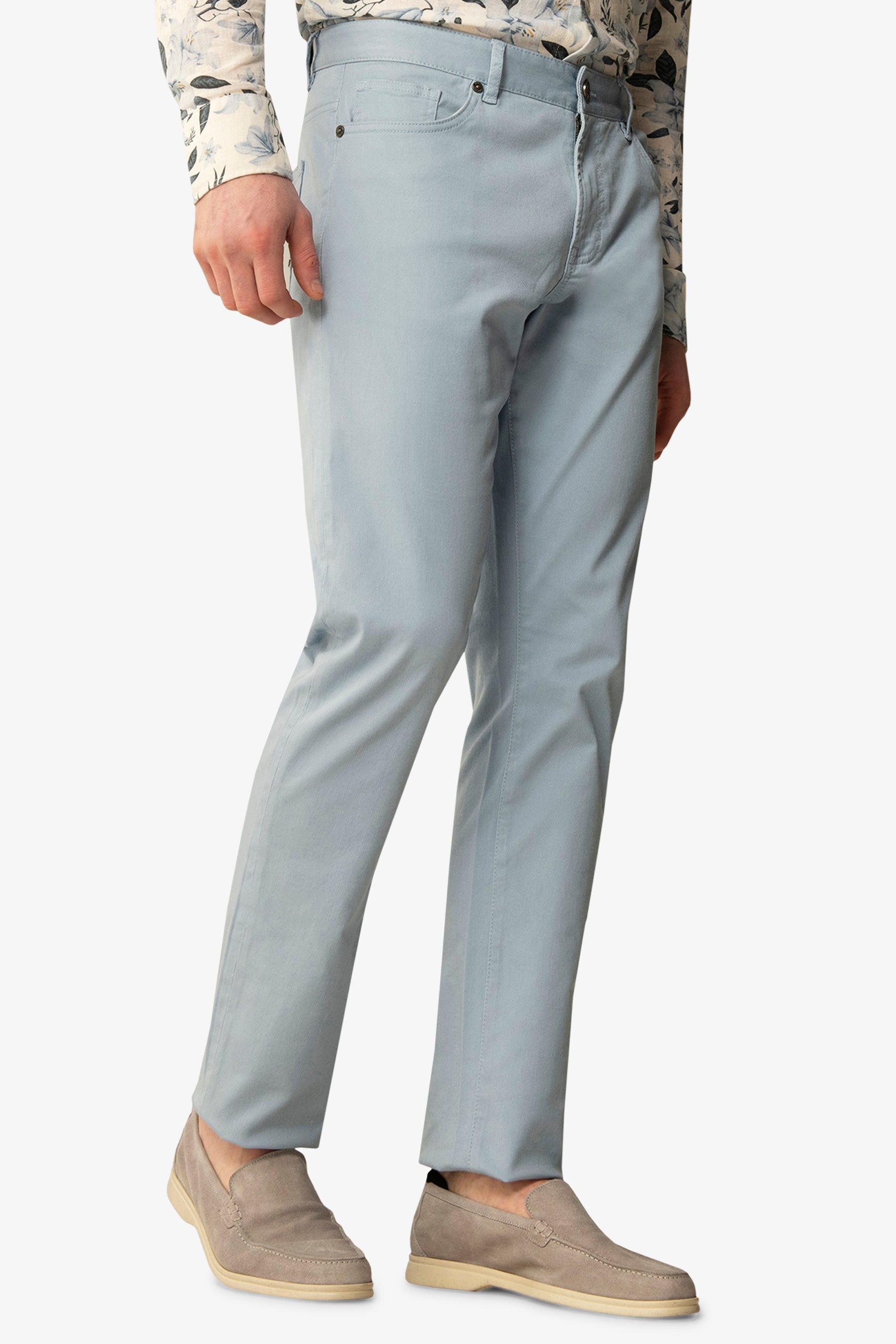 Pantalone 5 tasche stretch cielo-Dan John