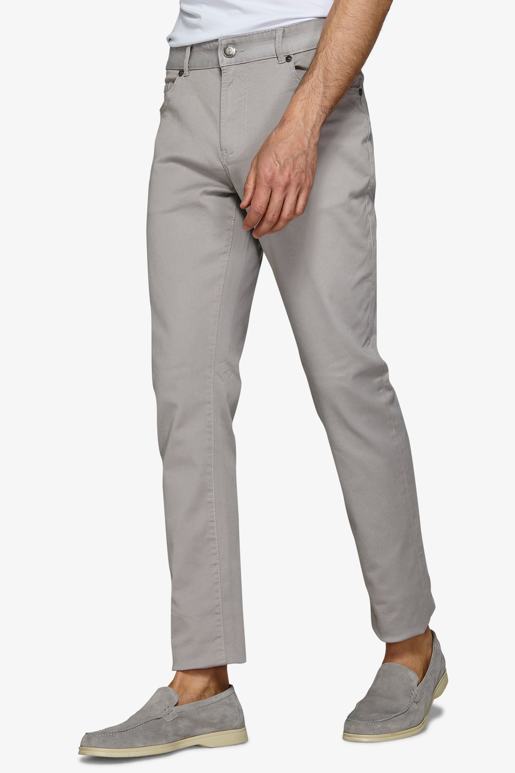 Pantalone 5 tasche stretch grigio-Dan John