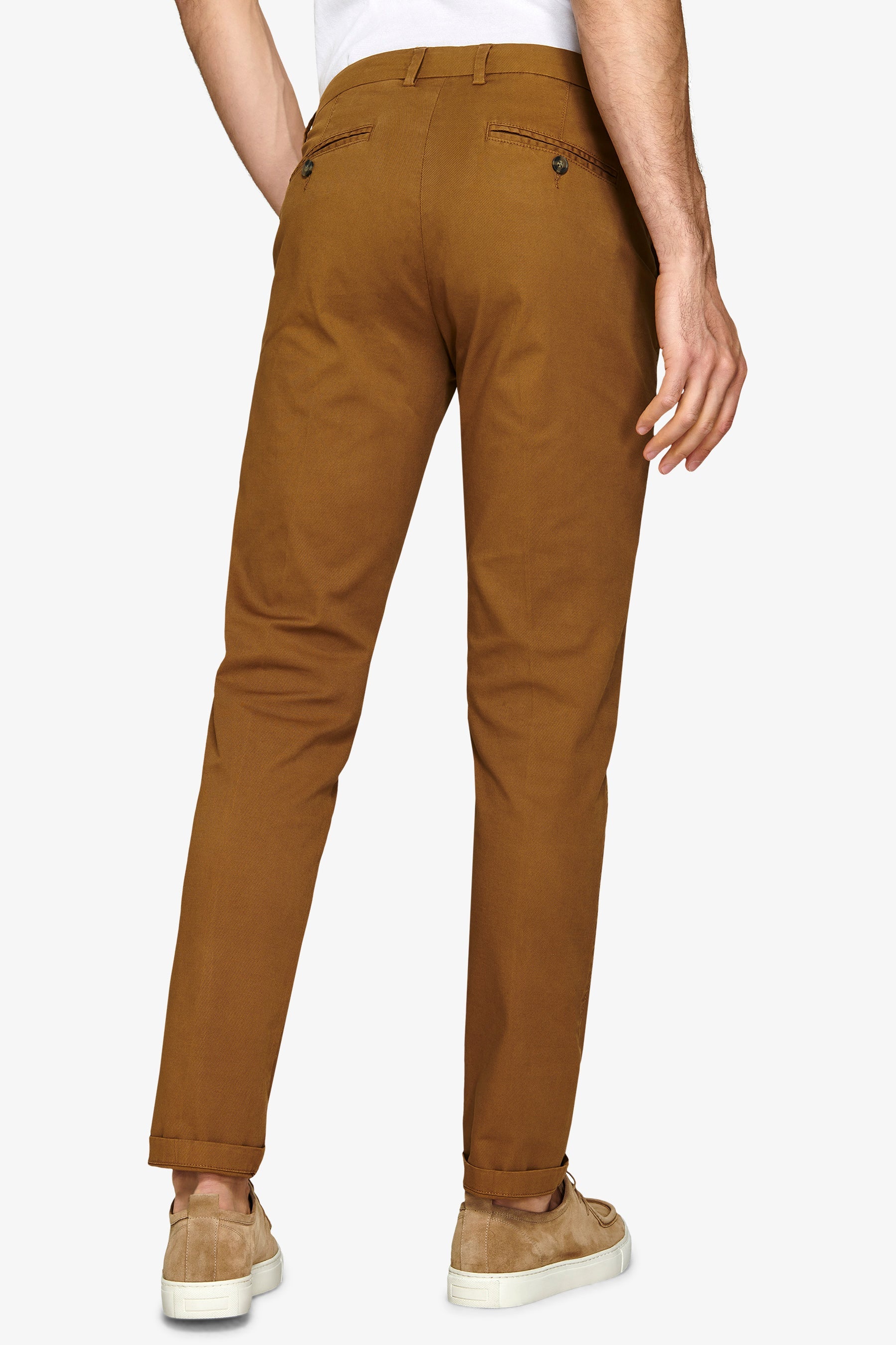 Pantalone chino cavalry stretch caramello-Dan John