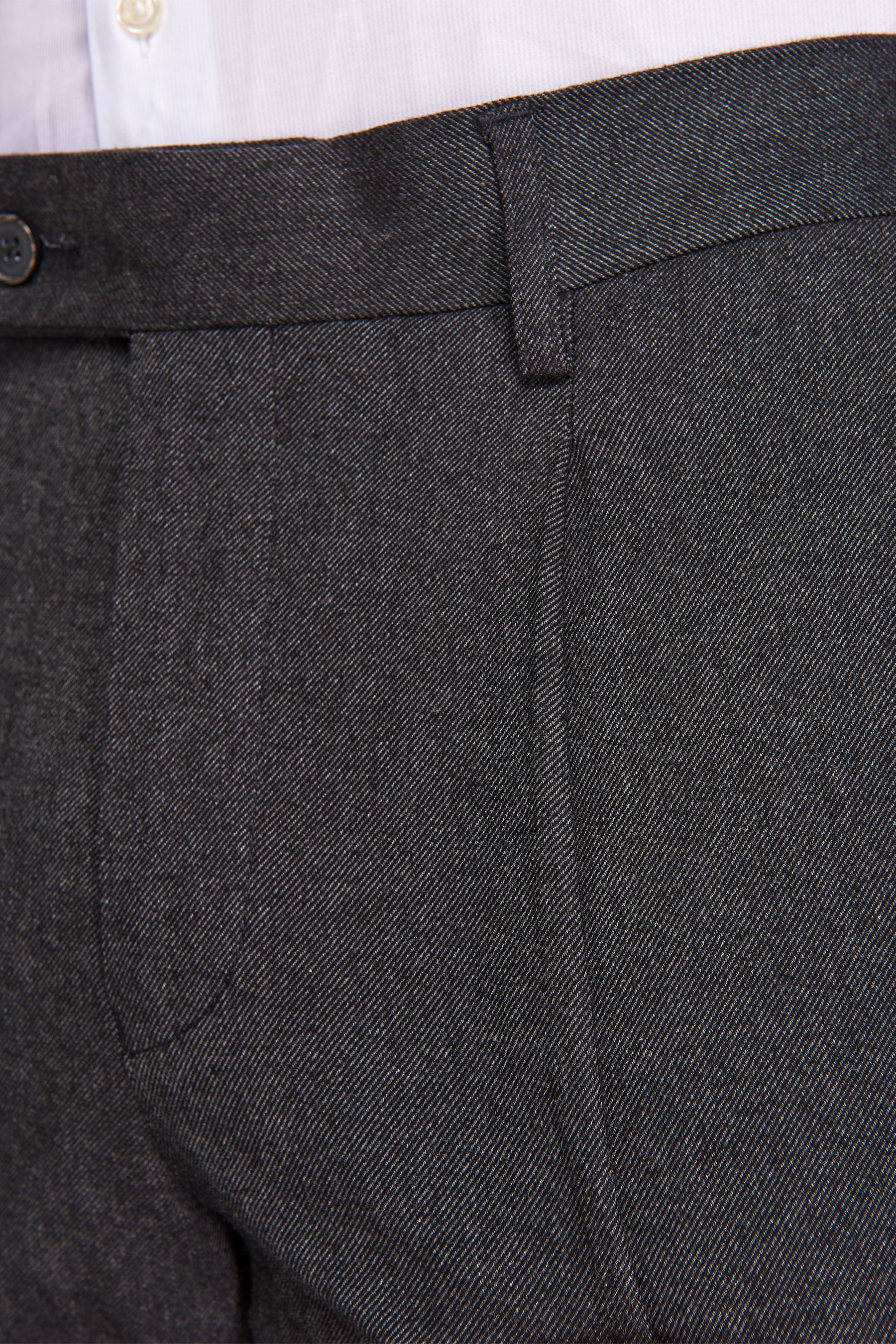 Pantaloni da abito in flanella melange nero-Dan John