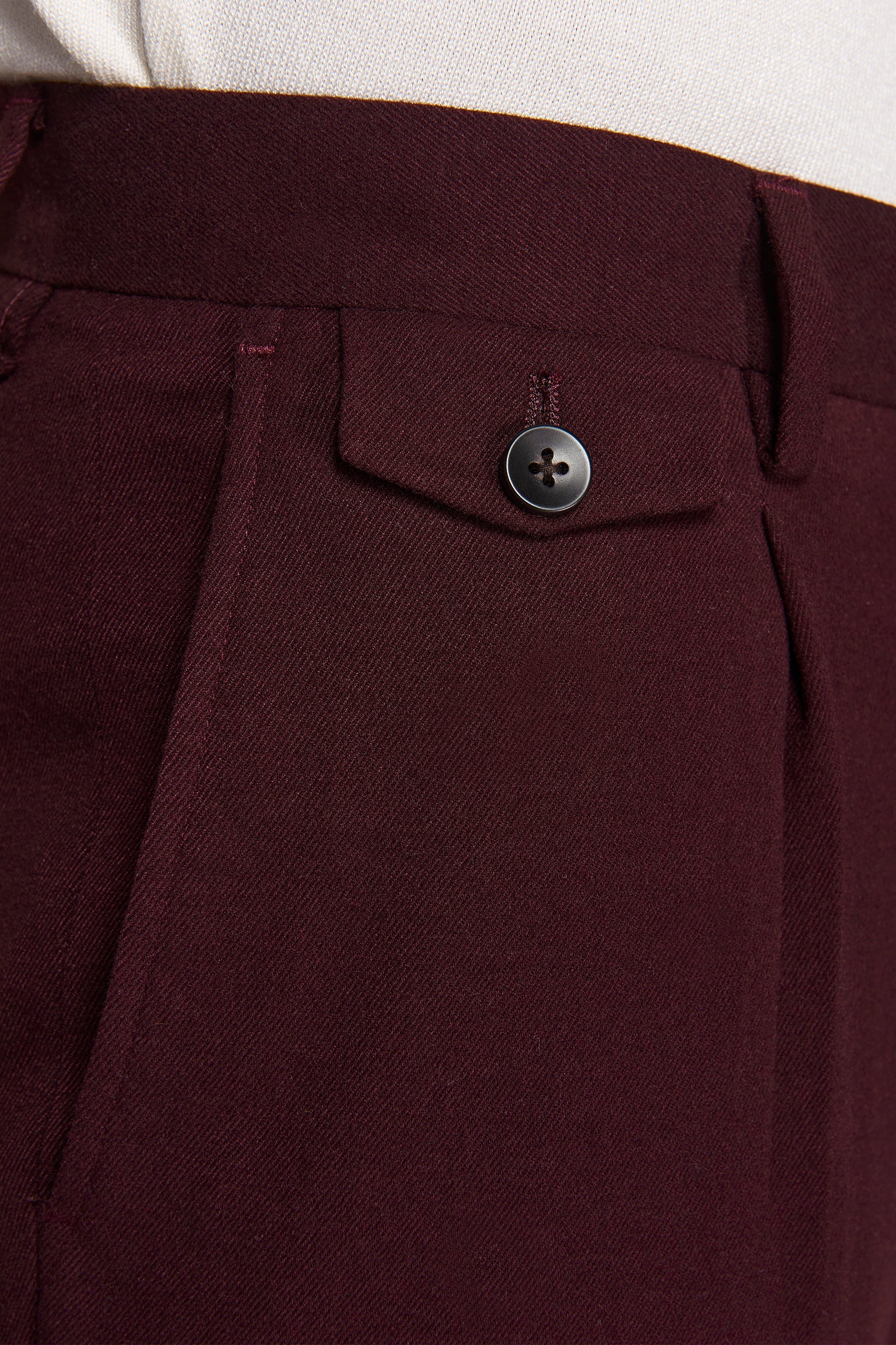 Pantaloni da abito in panno bordeaux slim-Dan John